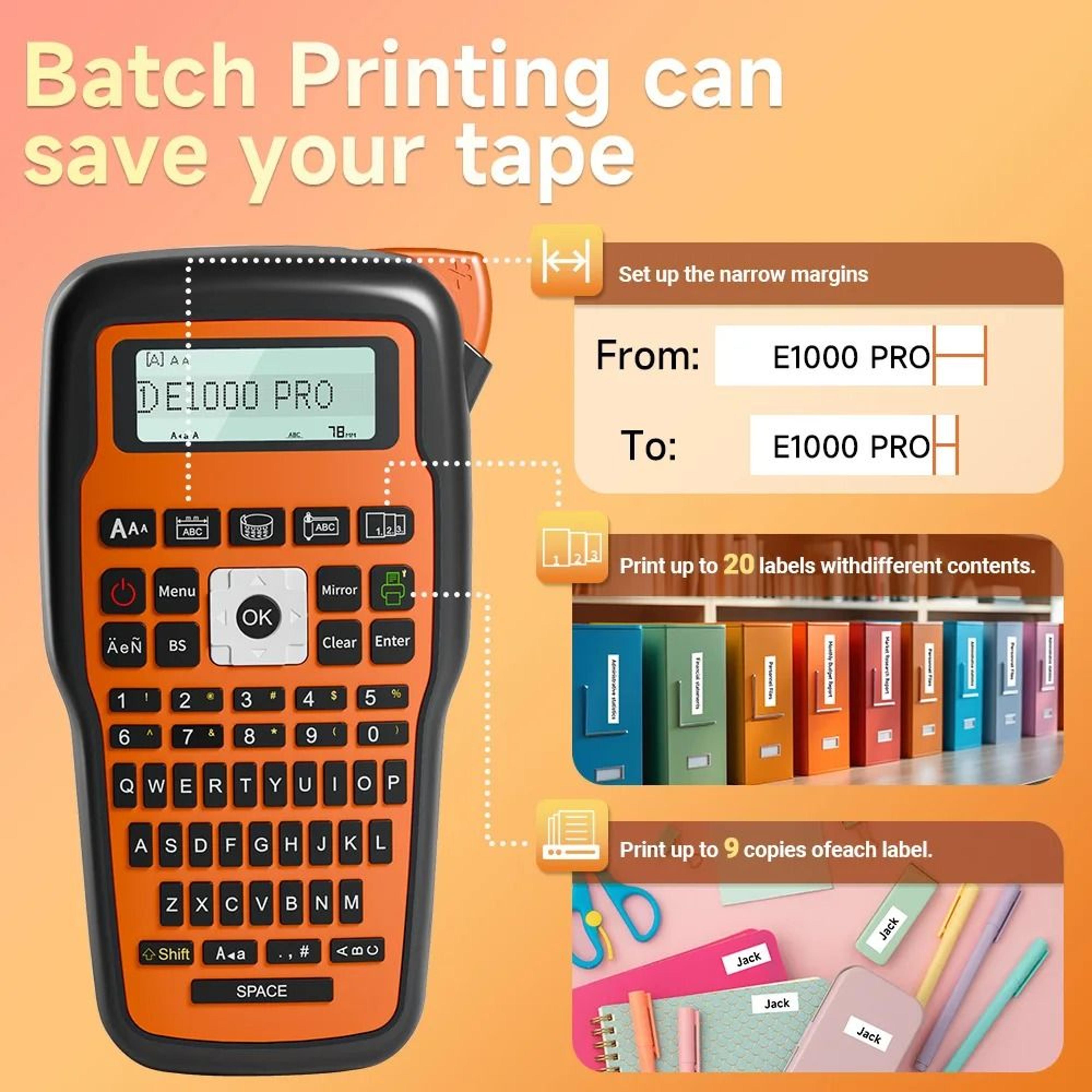 Portable QWERTY Label Maker Printer For Cable And Heat Shrink Labels 10