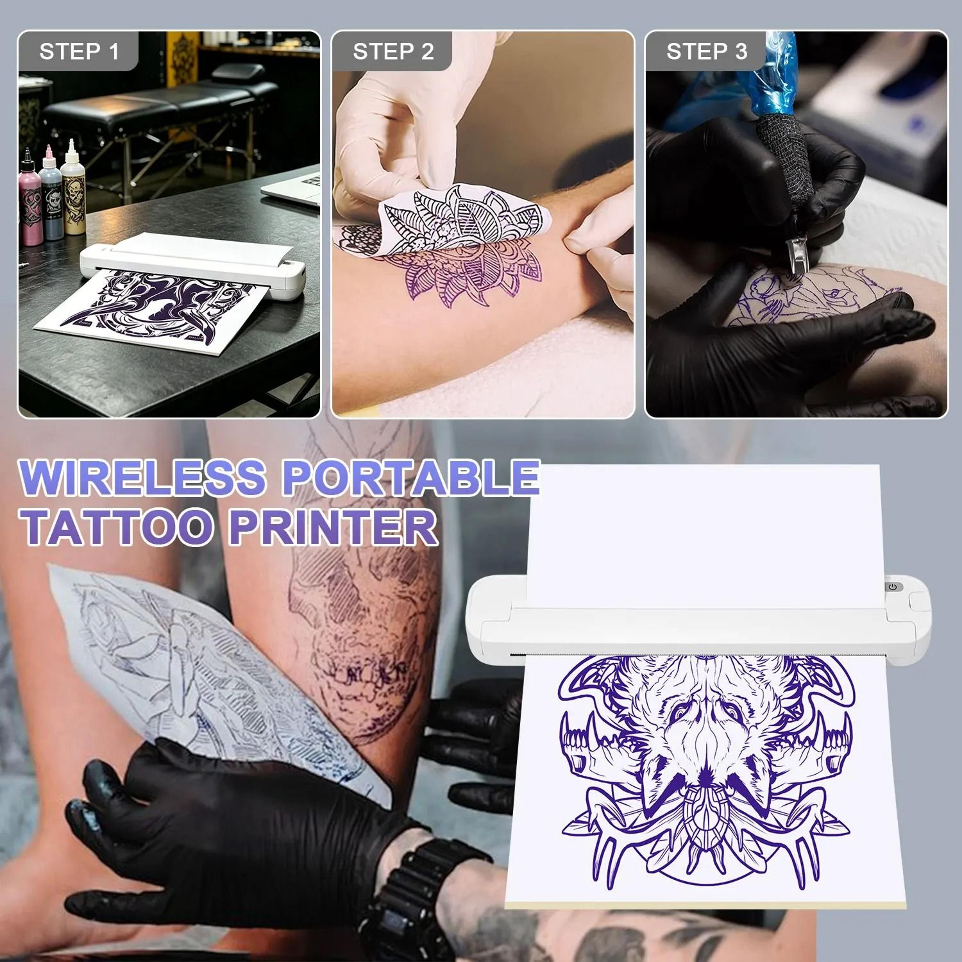 Portable Wireless Bluetooth Tattoo Stencil Printer With 15 Transfer Papers 6
