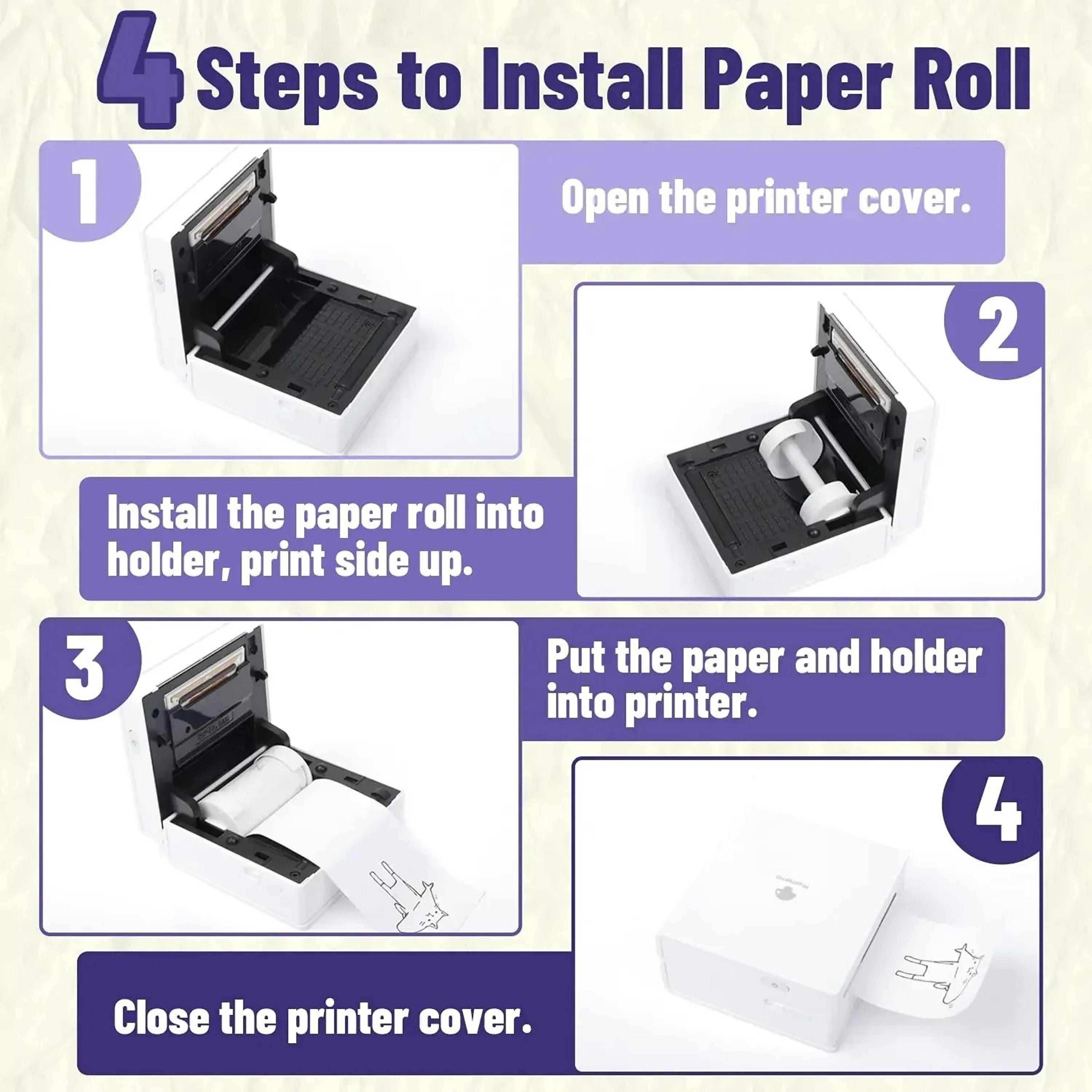 3 Rolls Transparent Self Adhesive Thermal Sticker Paper For Mini Printers 7