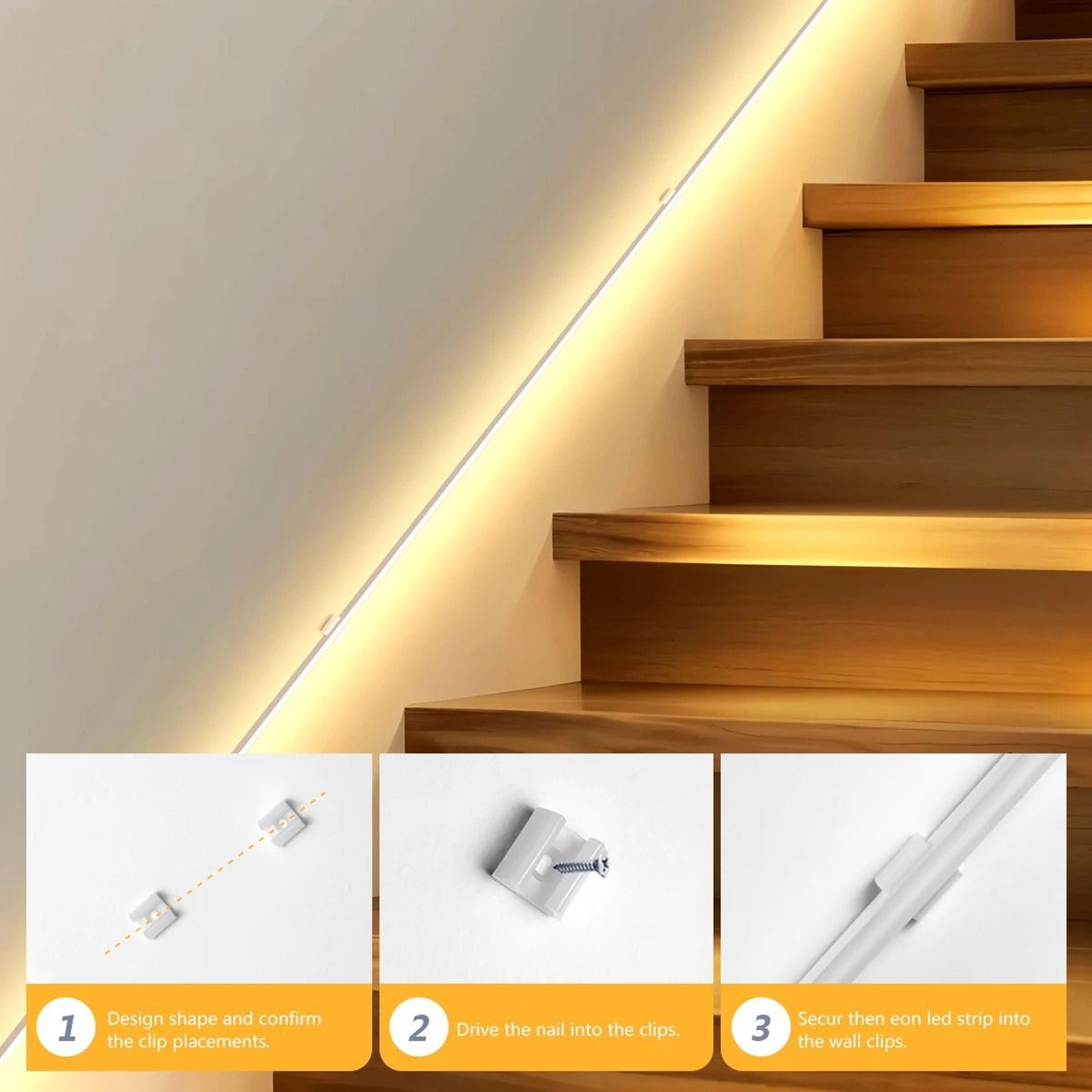 24V Motion Sensor LED Neon Strip Lights For Stairs And Bedroom Safety 5