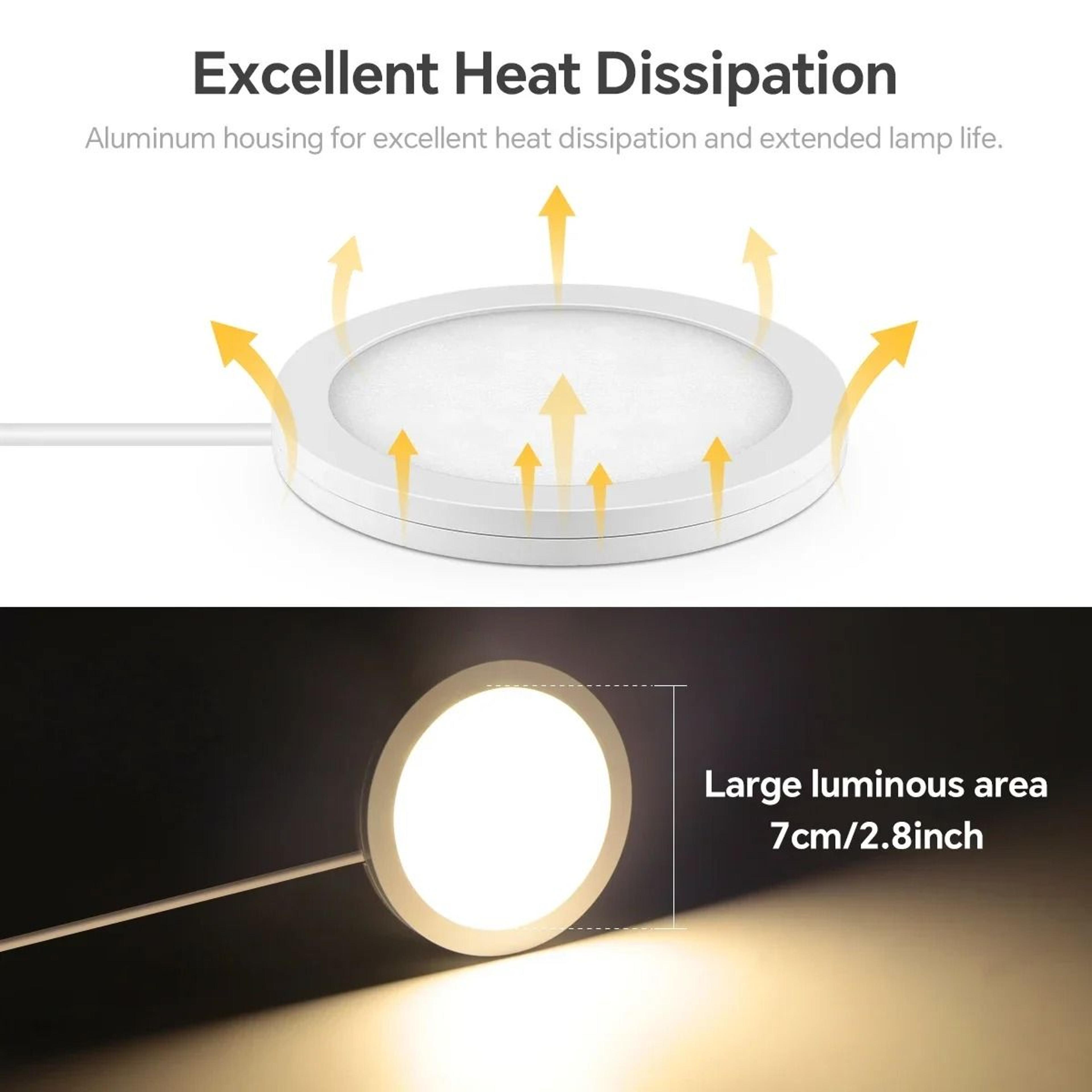 Ultra Thin 5W LED Puck Lights With USB Switch For Cabinets And Shelves 7