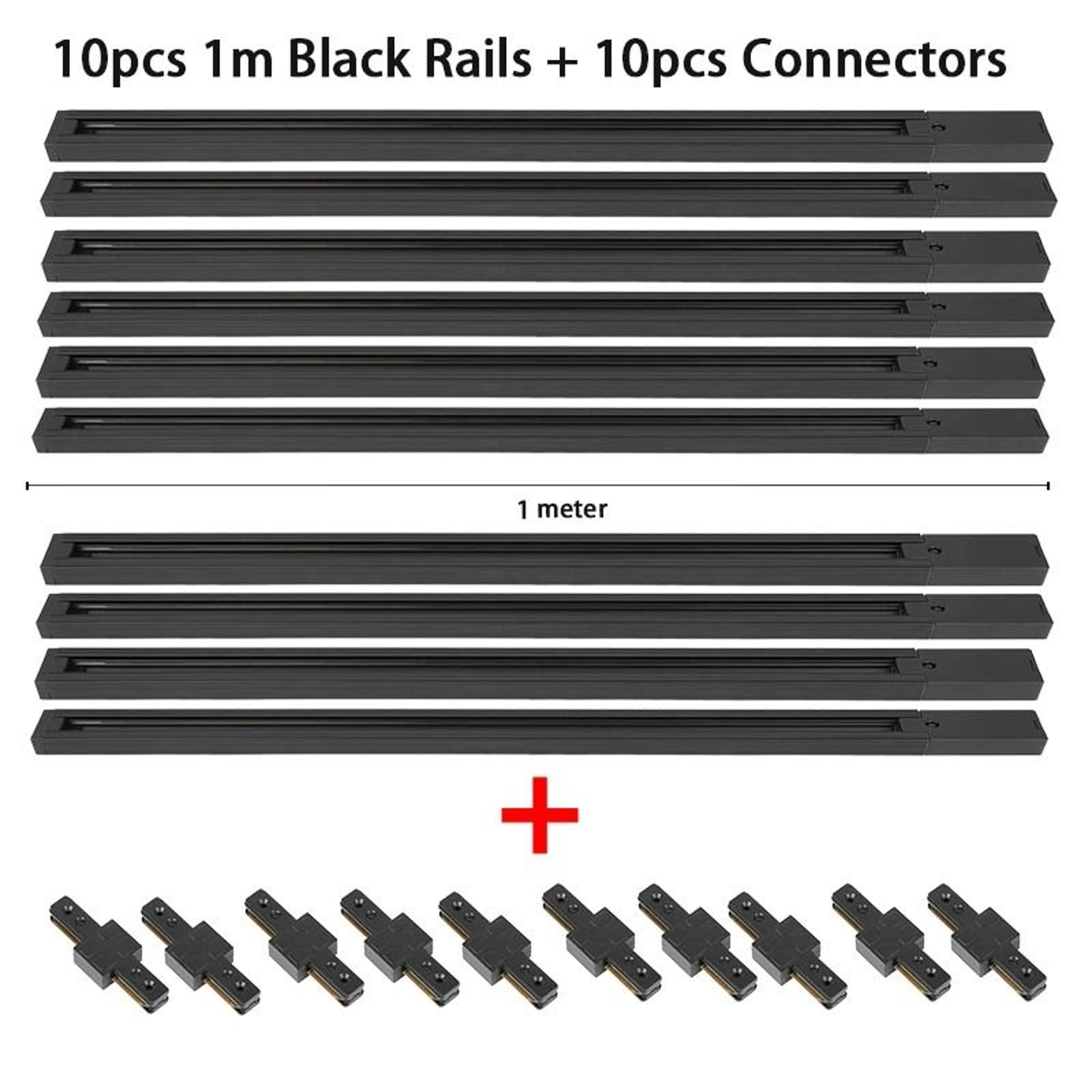 Modular LED Track Light Rails With Straight Connectors For Ceiling Spotlights 9