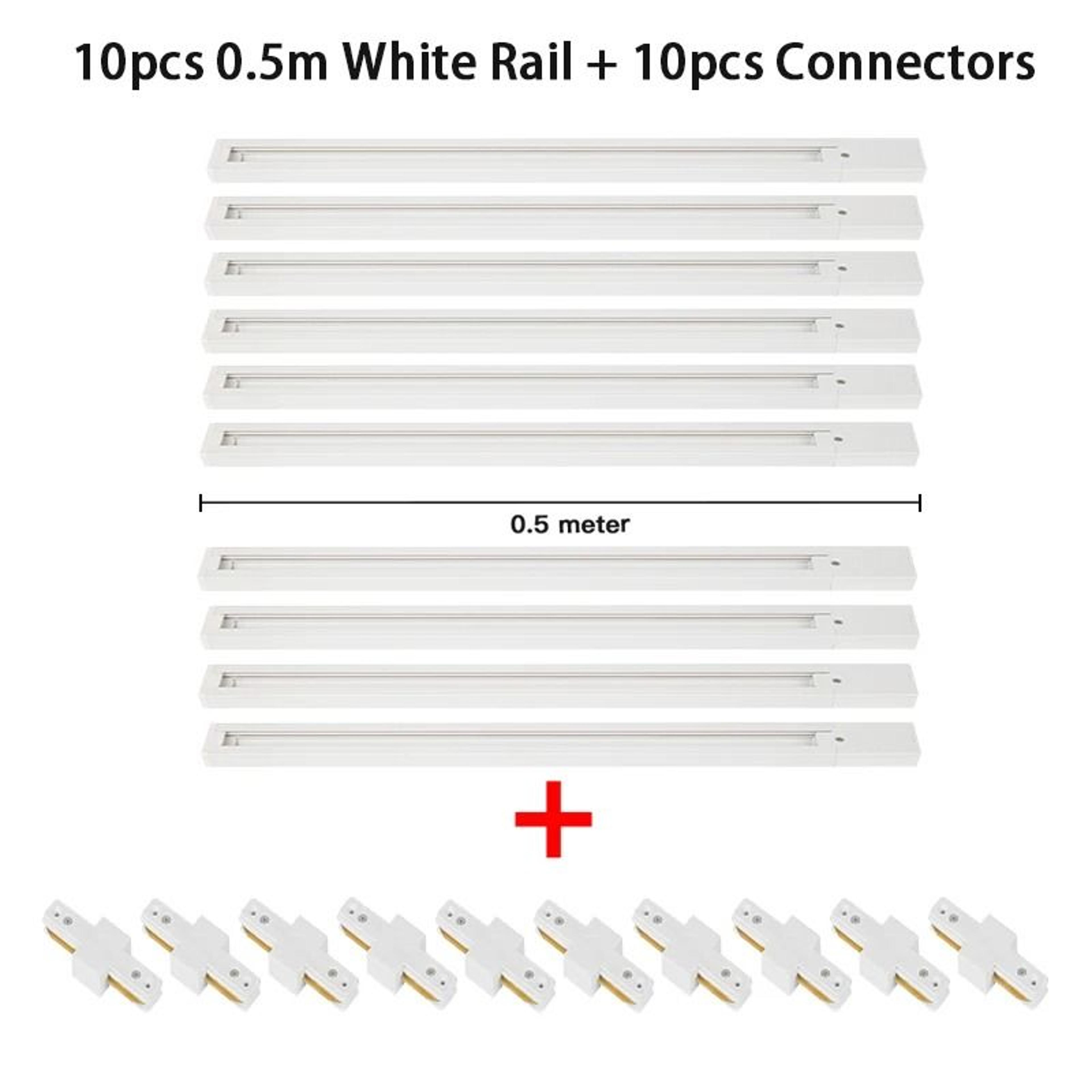Modular LED Track Light Rails With Straight Connectors For Ceiling Spotlights 8