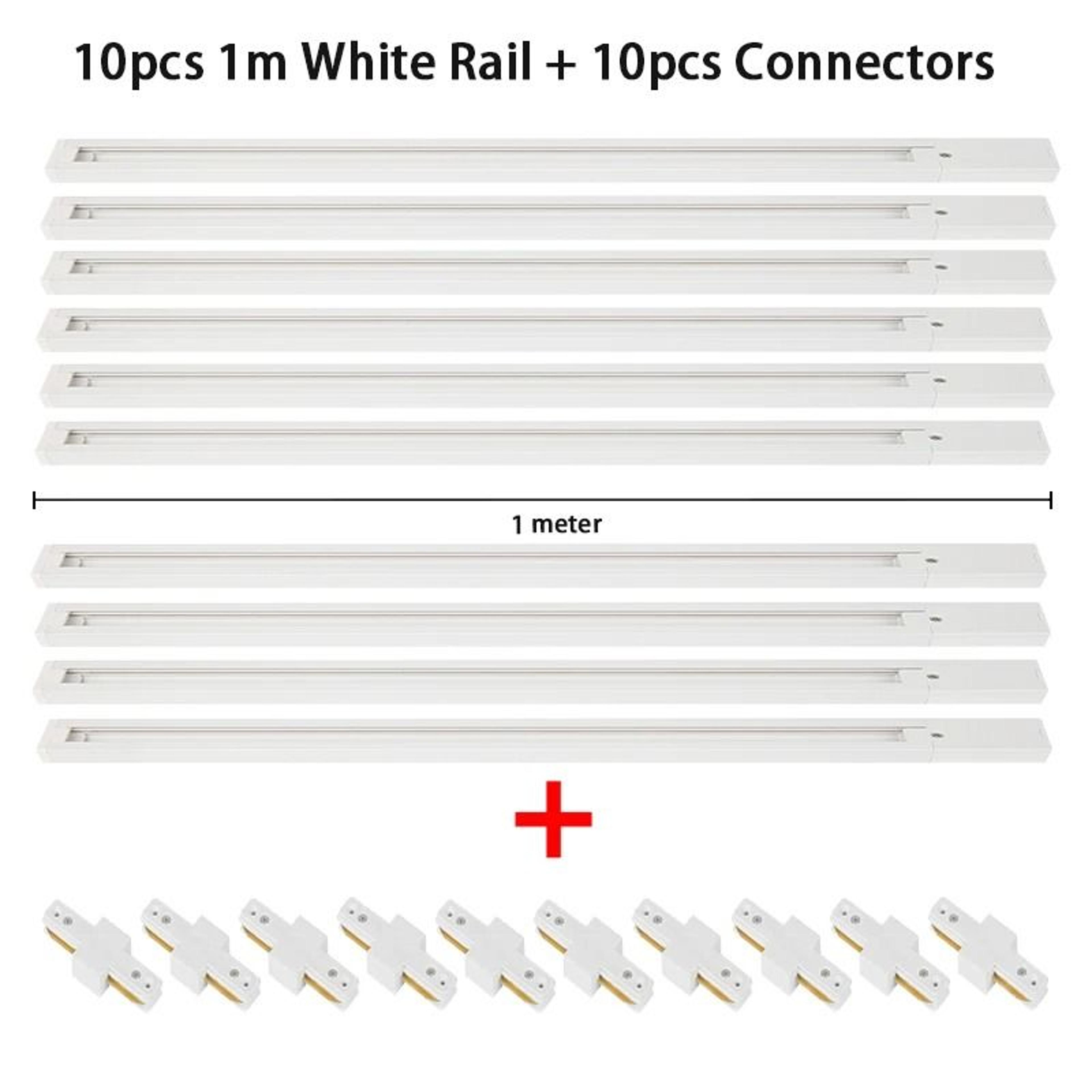 Modular LED Track Light Rails With Straight Connectors For Ceiling Spotlights 10