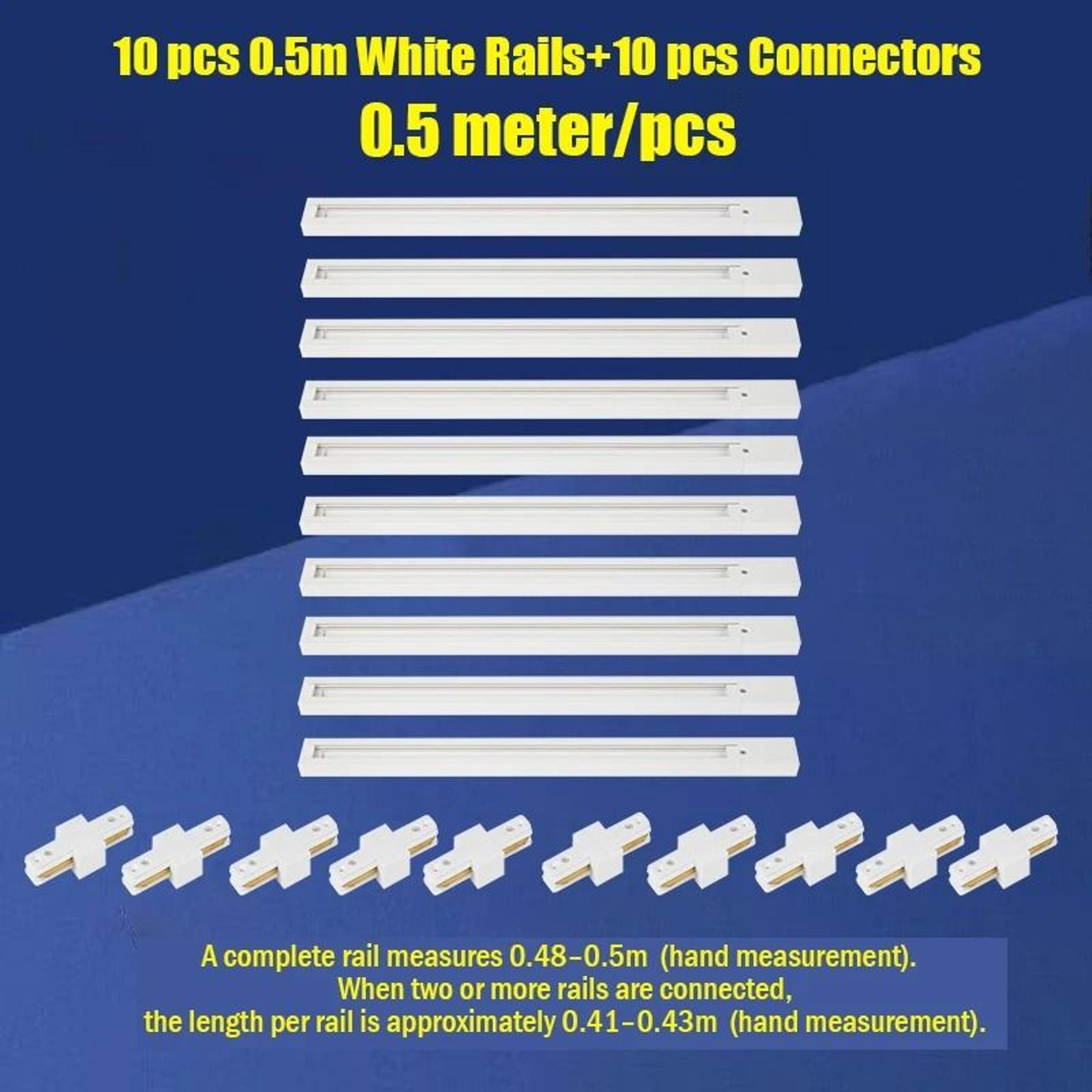 20 Piece LED Track Light Rail Kit With Connectors For Flexible Ceiling Lighting 6