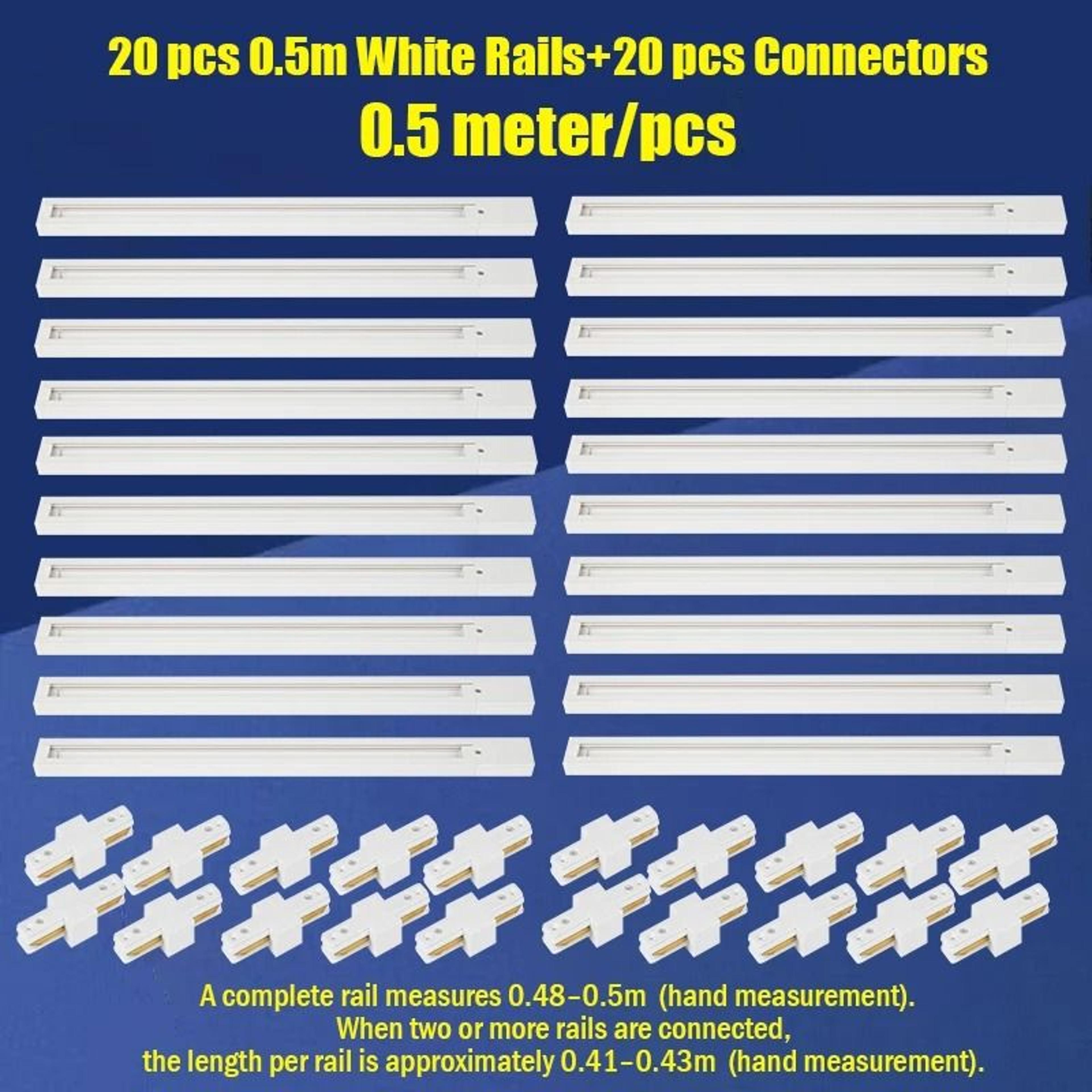 20 Piece LED Track Light Rail Kit With Connectors For Flexible Ceiling Lighting 10