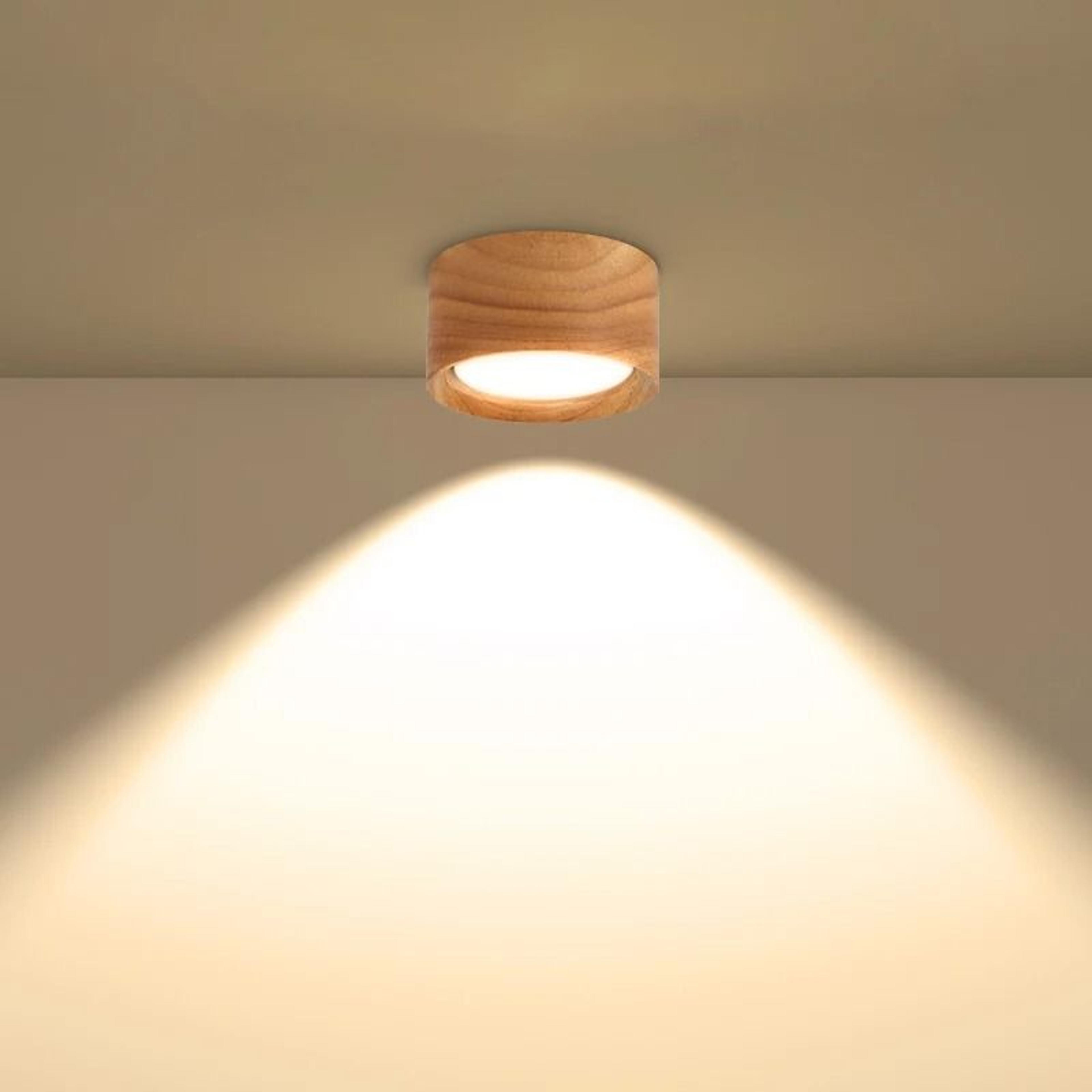 Modern Wooden GX53 LED Ceiling Downlight For Warm Home Lighting 8