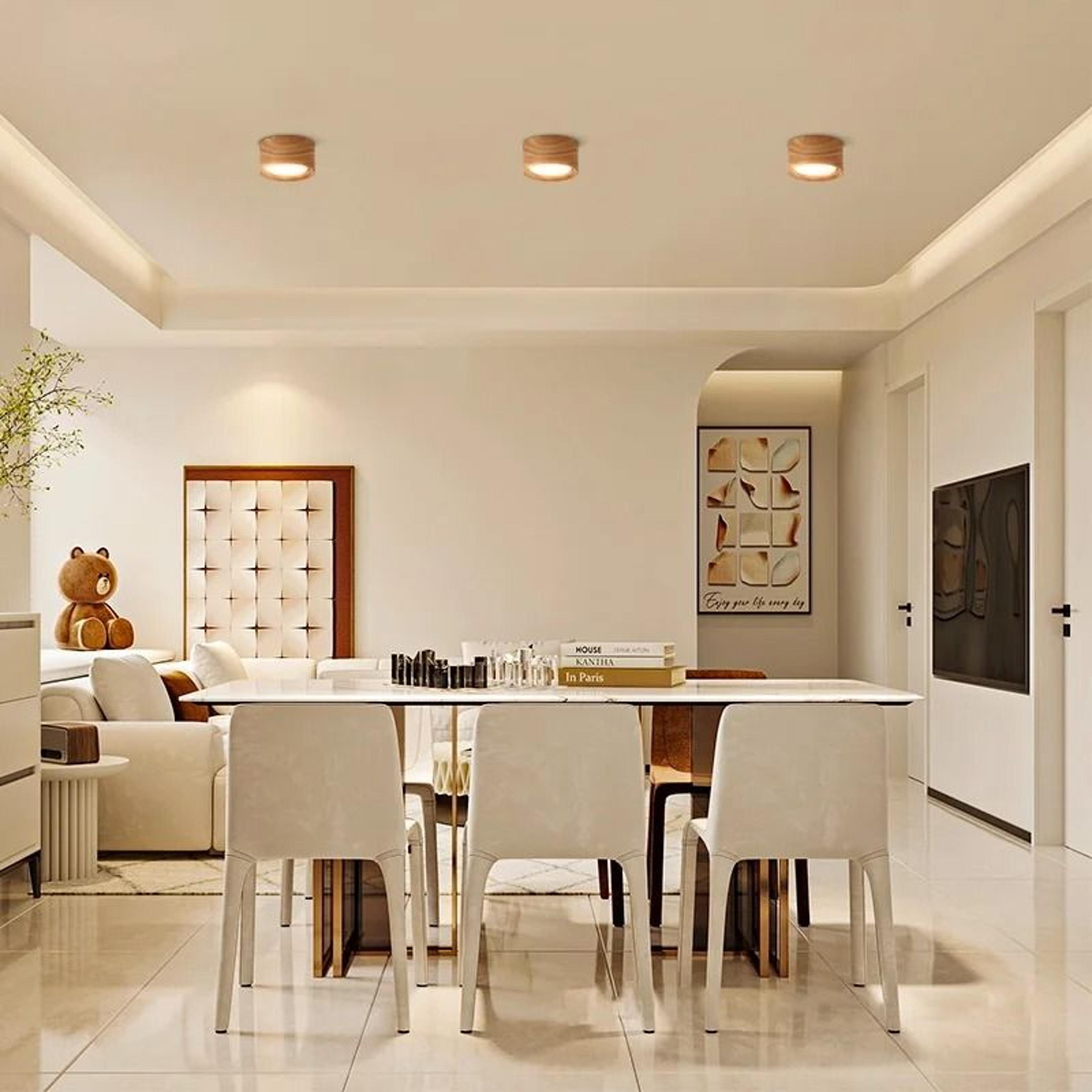 Modern Wooden GX53 LED Ceiling Downlight For Warm Home Lighting 7