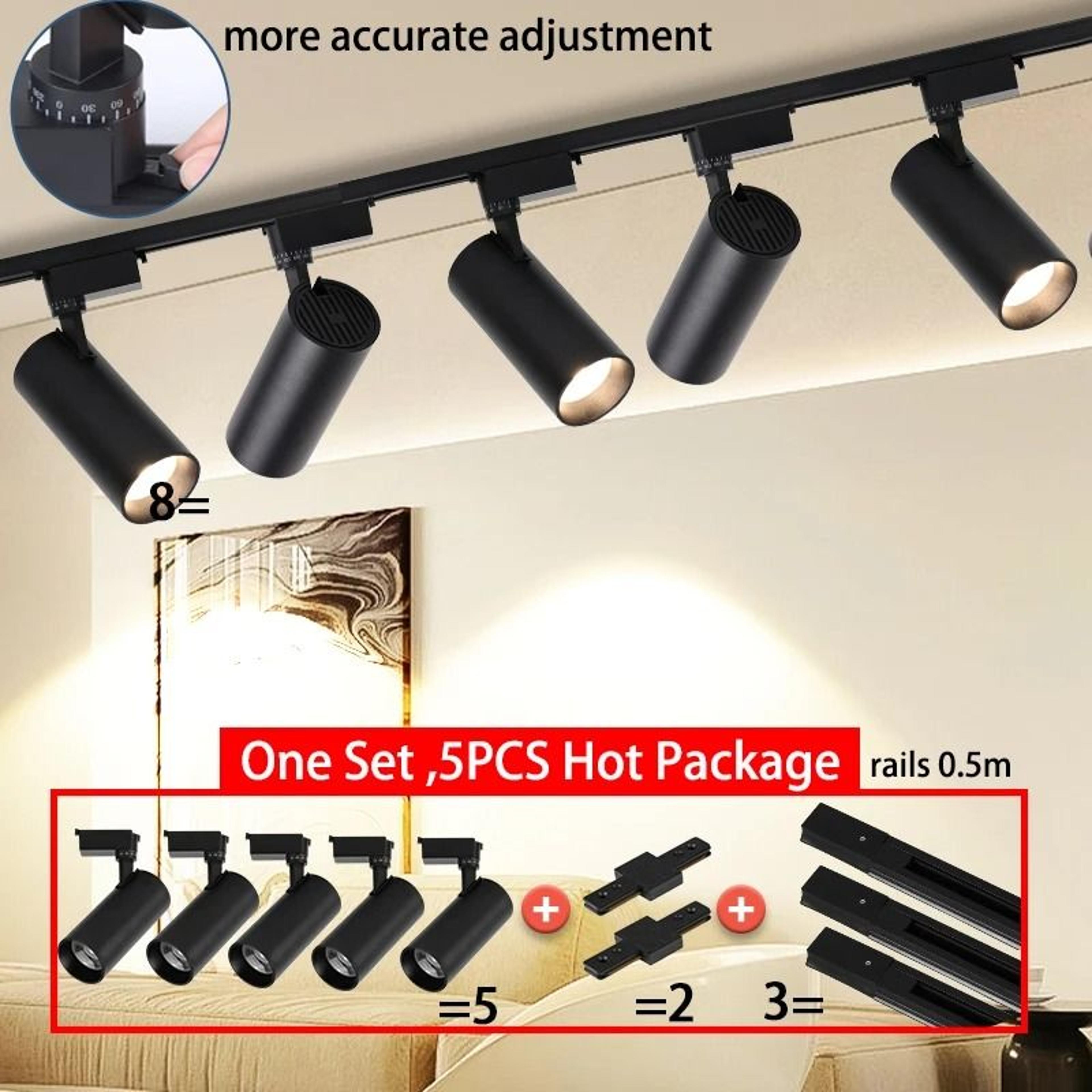 Adjustable LED Track Light Set With Scale Markings For Home And Shop Lighting 3