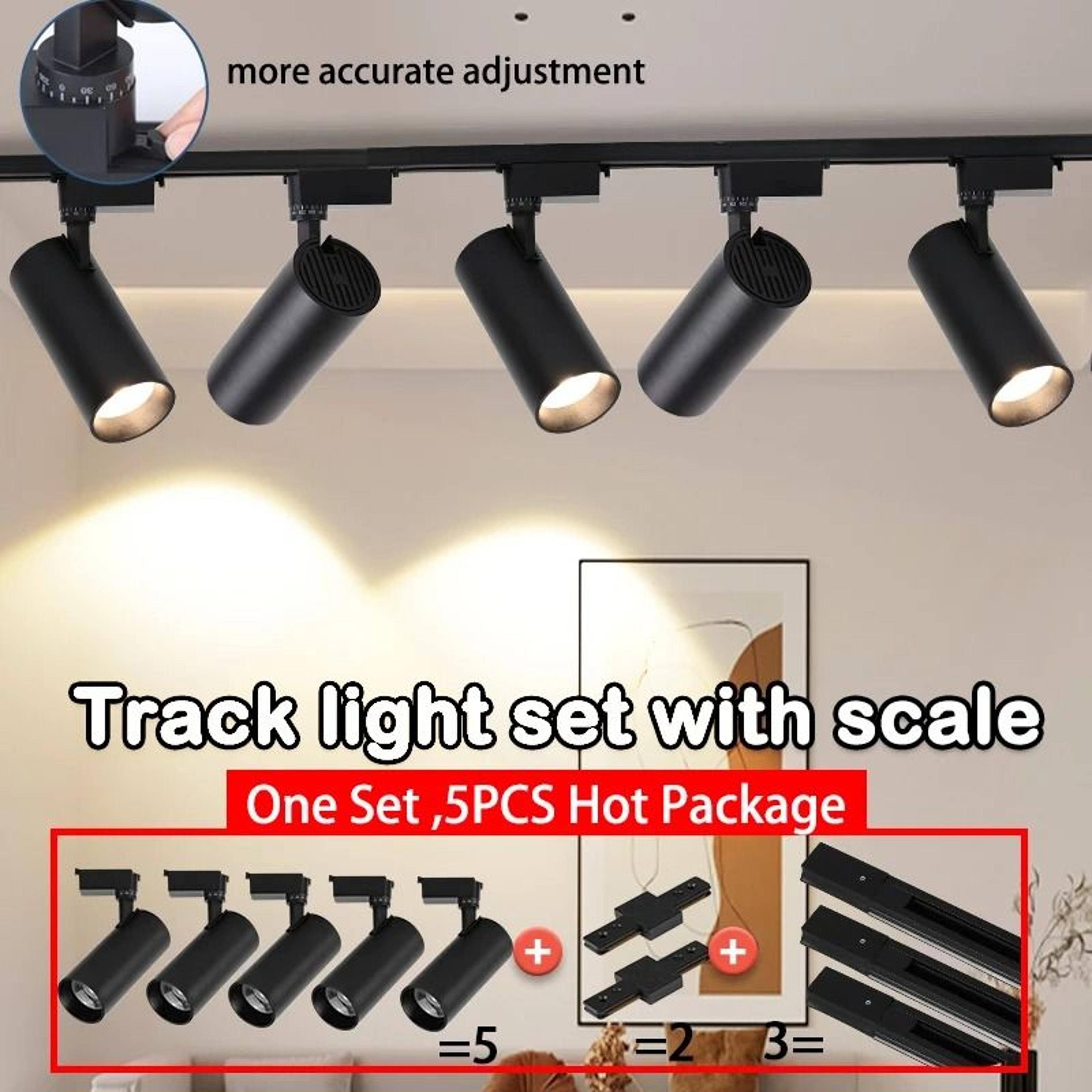 Adjustable LED Track Light Set With Scale Markings For Home And Shop Lighting 0