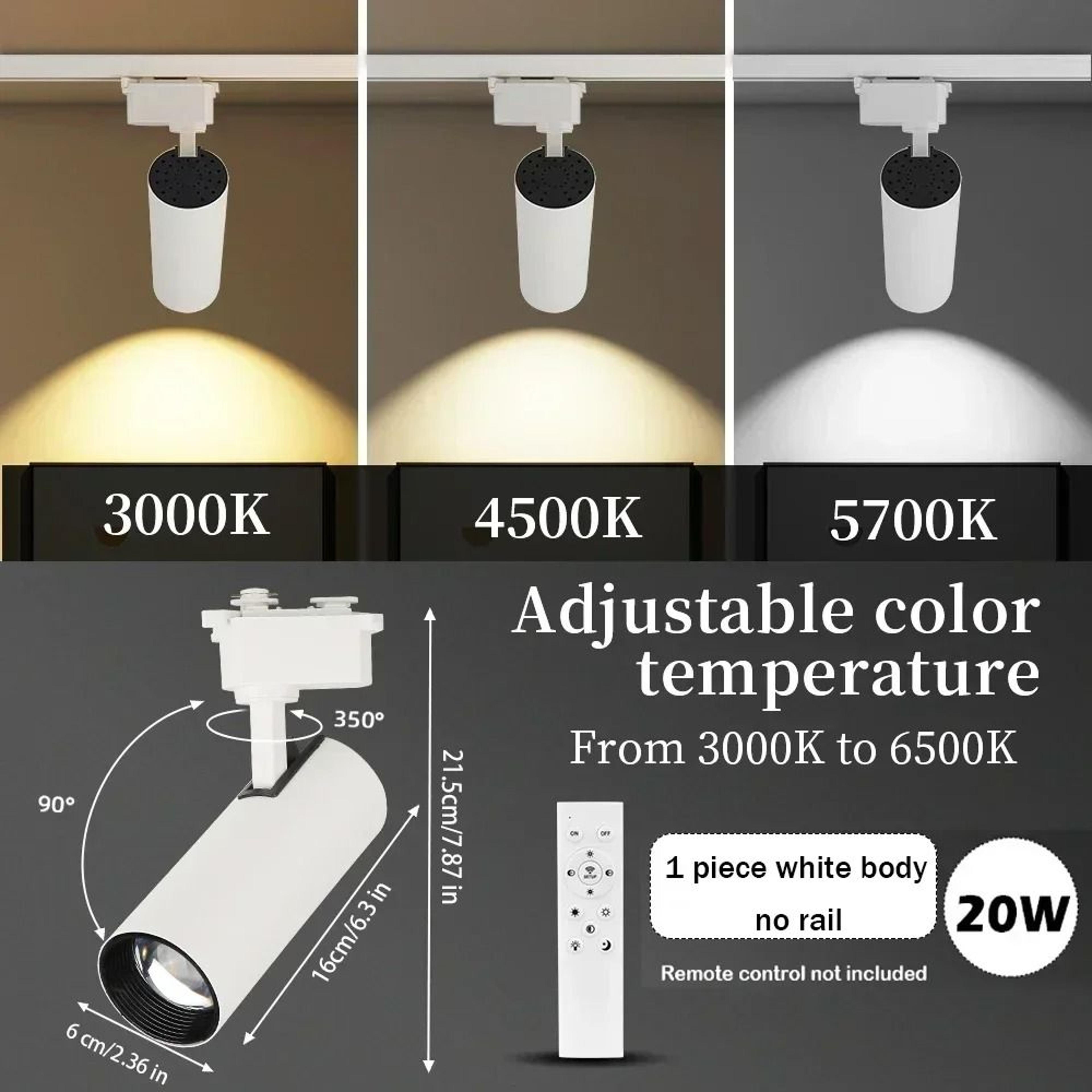 20W Dimmable LED Track Light Set For Bedroom And Shop Lighting 12