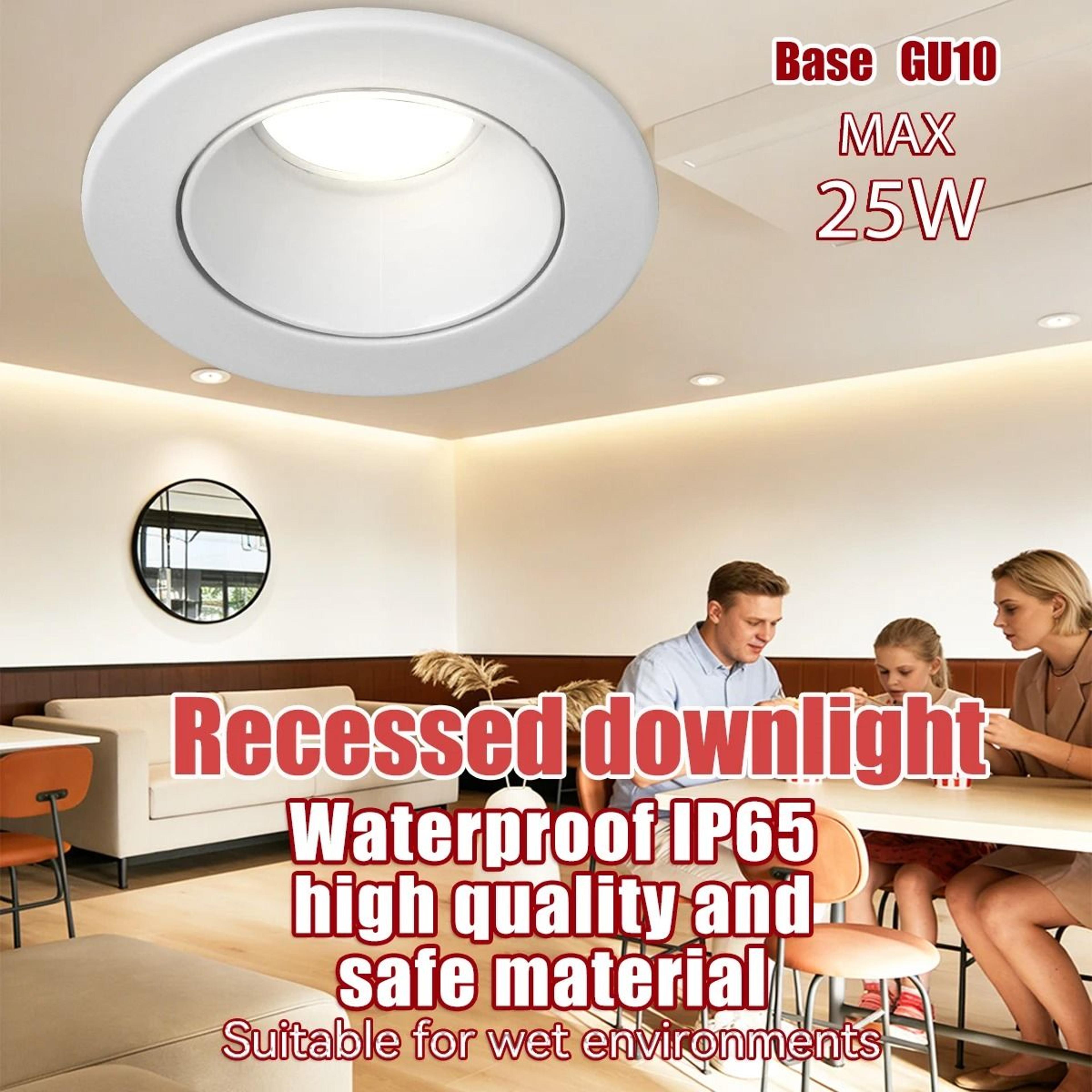 waterproof ip65 gu10 recessed ceiling downlight for bathroom and home lighting