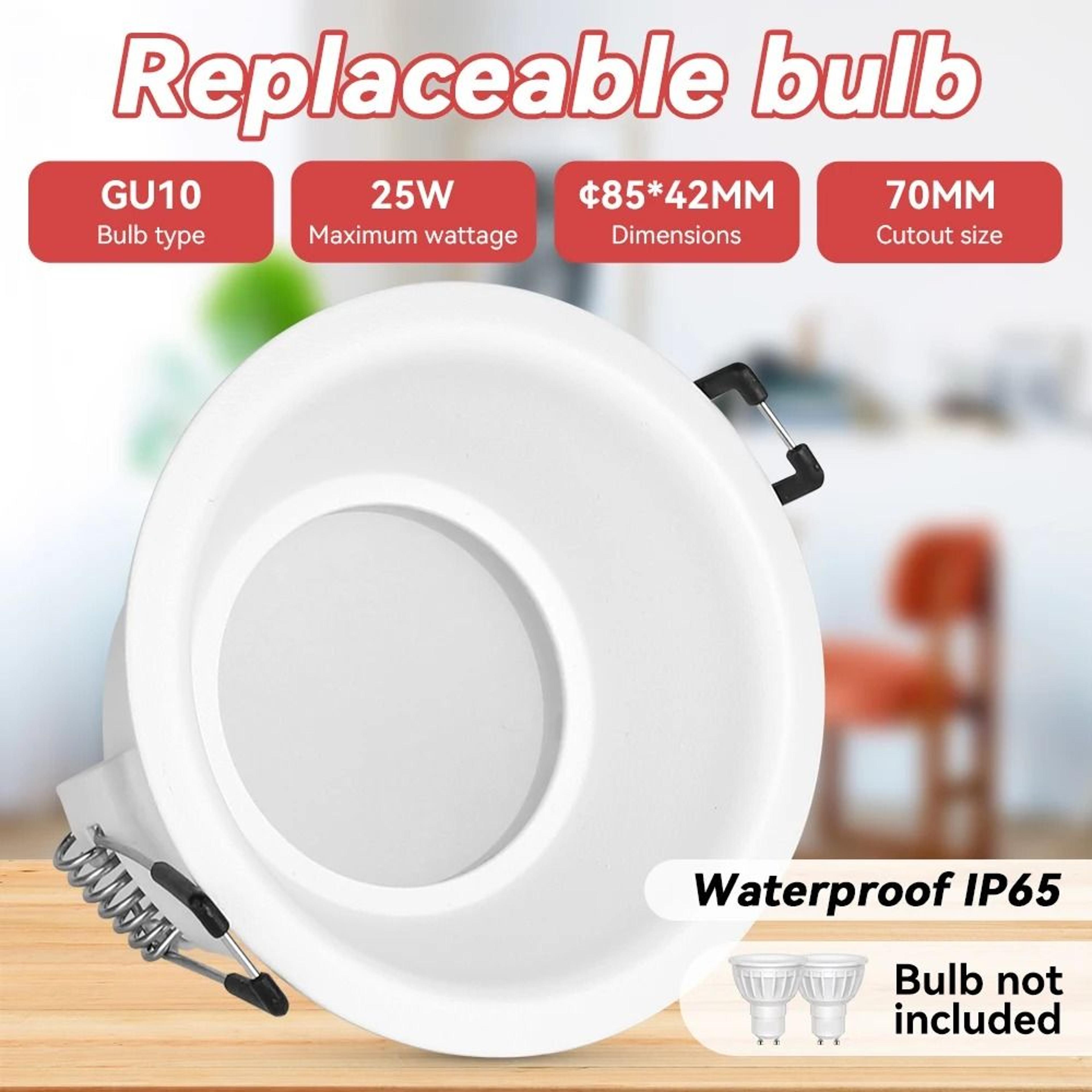 Waterproof IP65 GU10 Recessed Ceiling Downlight For Bathroom And Home Lighting 9