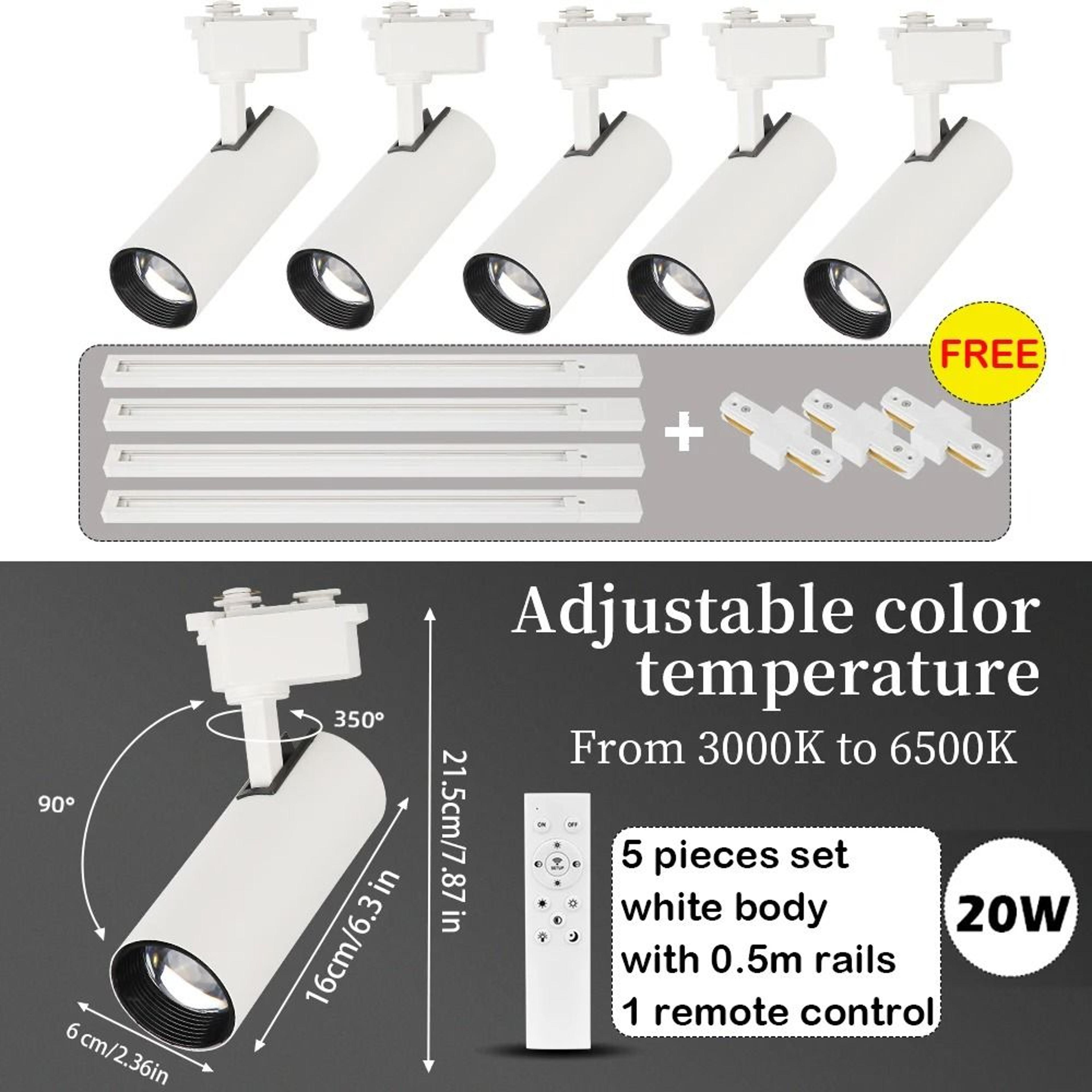Remote Control Dimmable LED Track Spotlight For Home And Shop Lighting 8