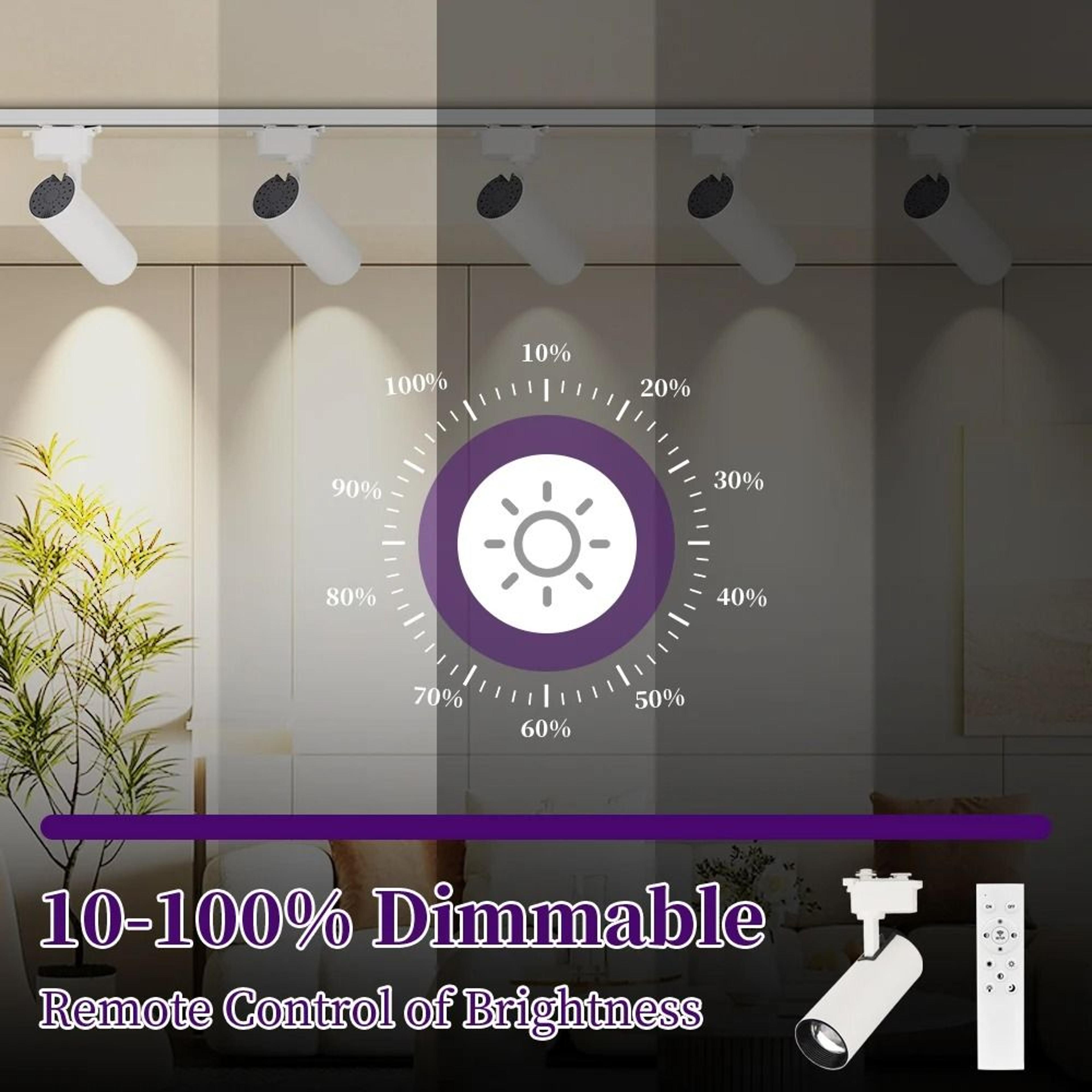 Remote Control Dimmable LED Track Spotlight For Home And Shop Lighting 16