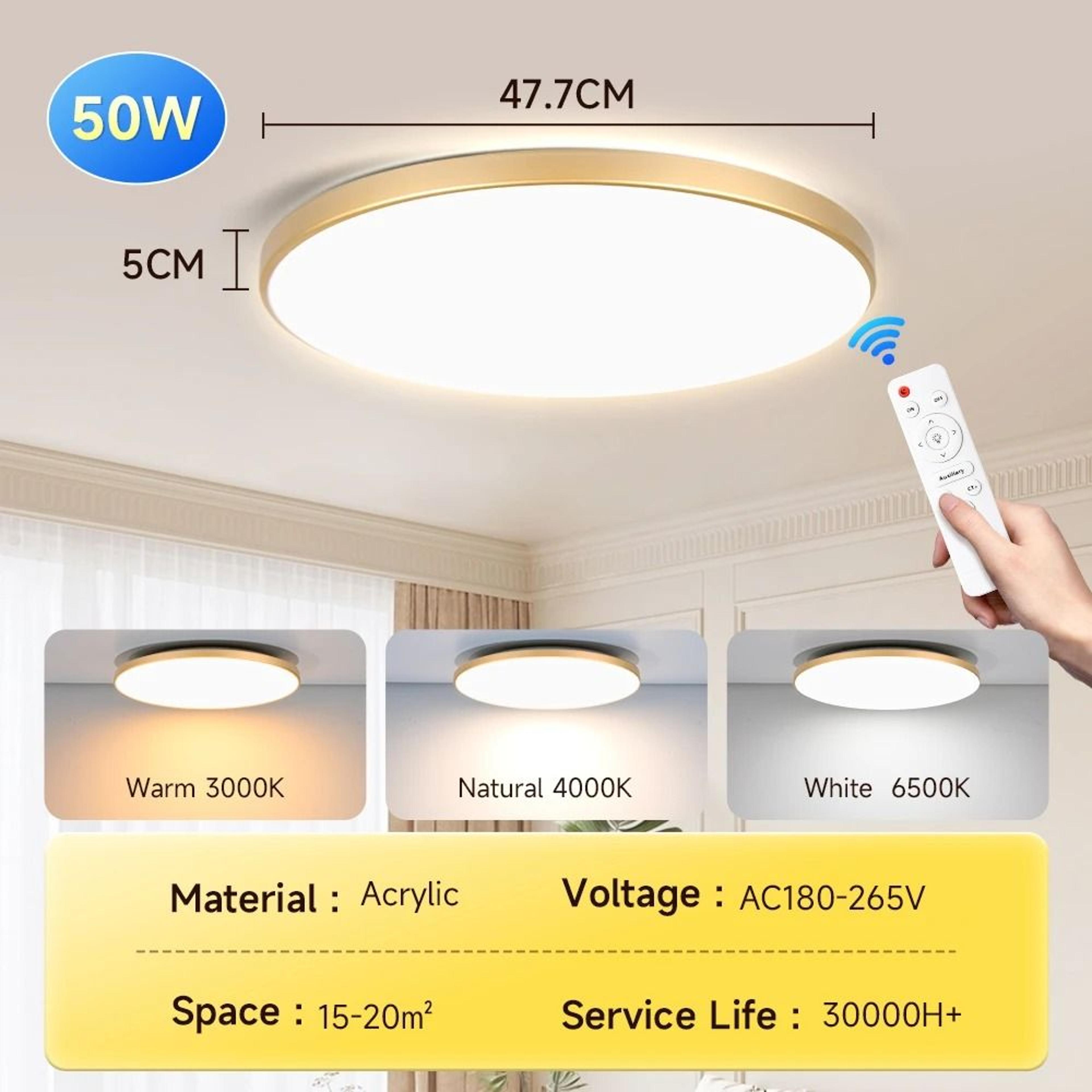 Modern RGB Dimmable LED Ceiling Light With Remote Control 2