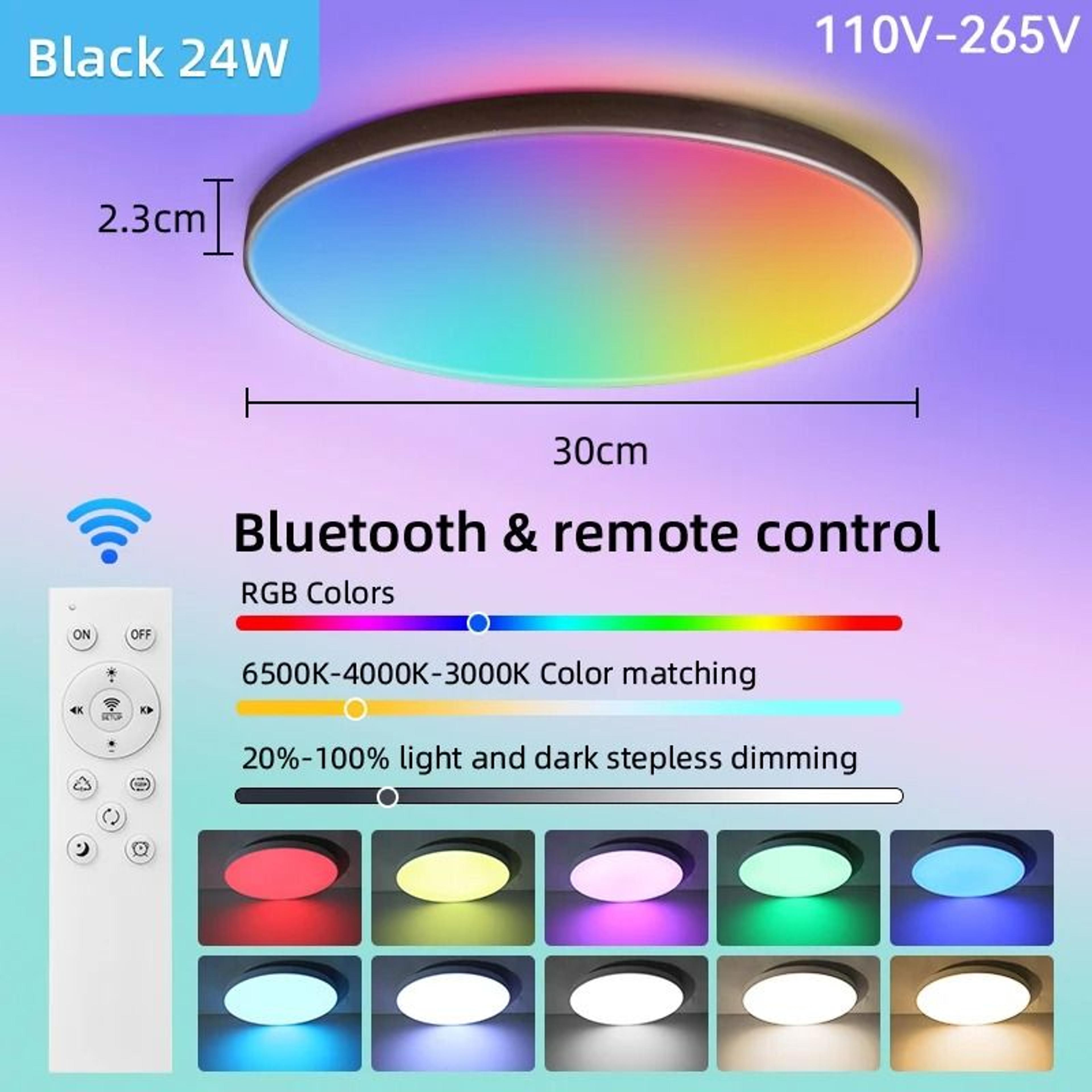 Modern RGB Dimmable LED Ceiling Light With Remote Control 11