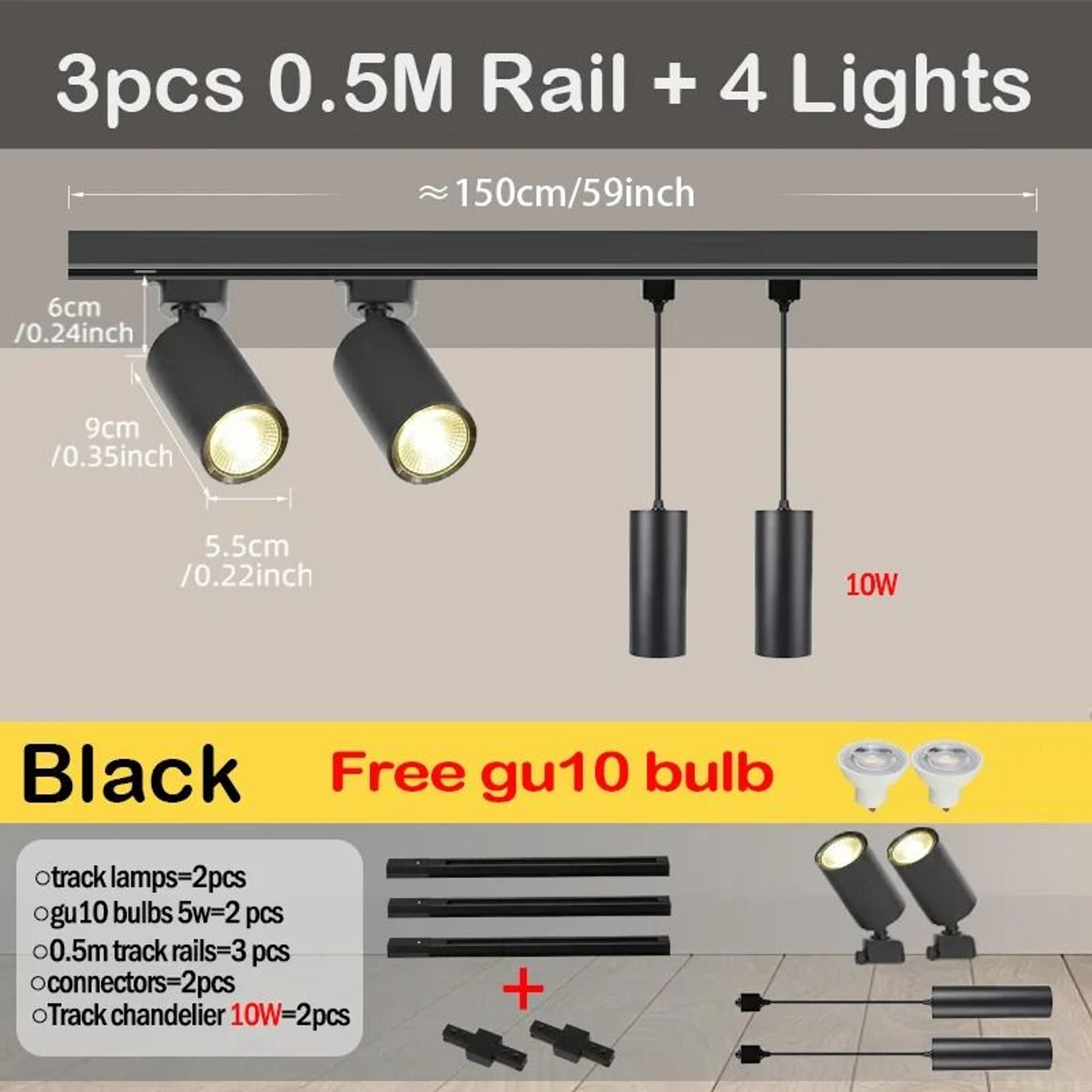GU10 LED Track Light Set 110V For Modern Home And Store Lighting 2