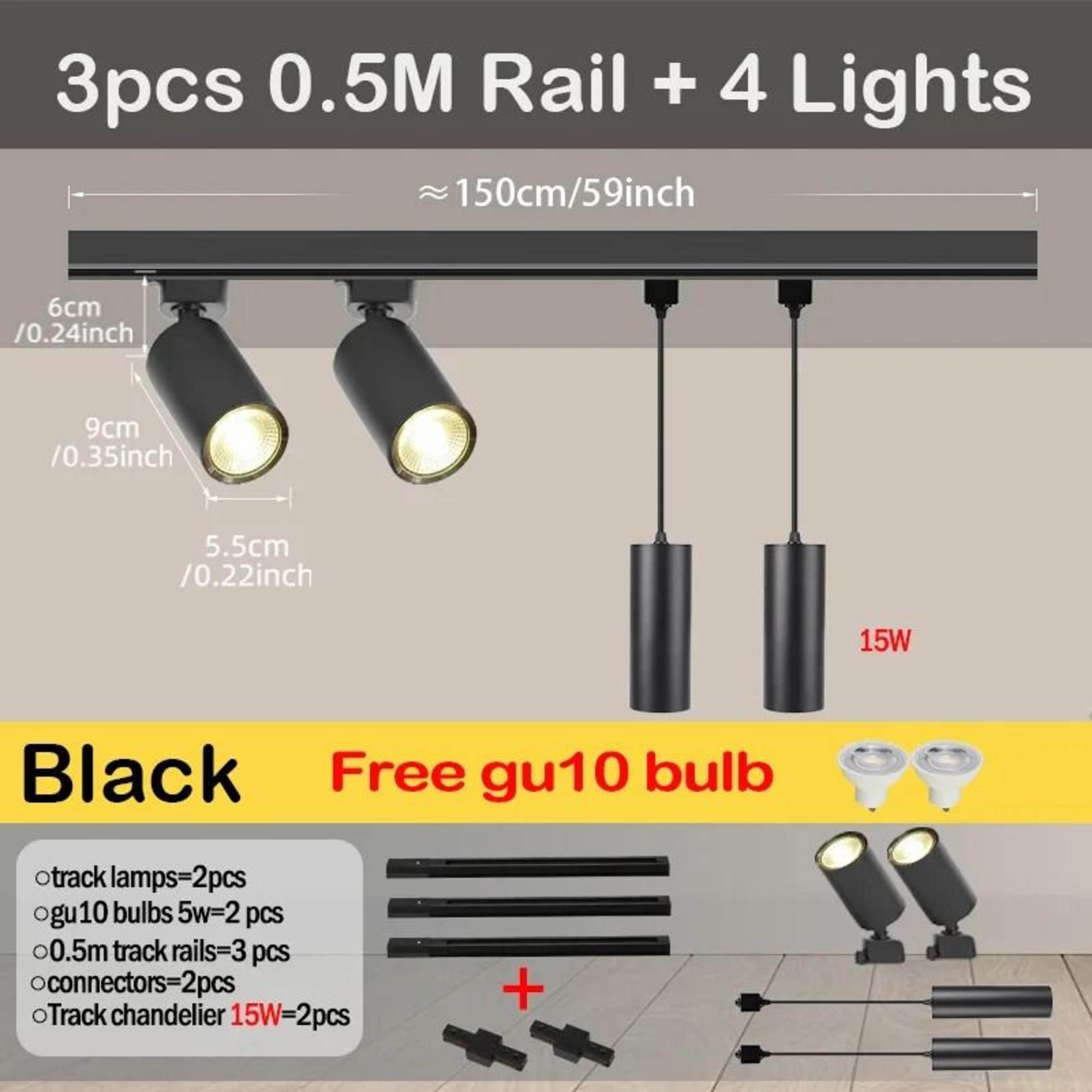 GU10 LED Track Light Set 110V For Modern Home And Store Lighting 3