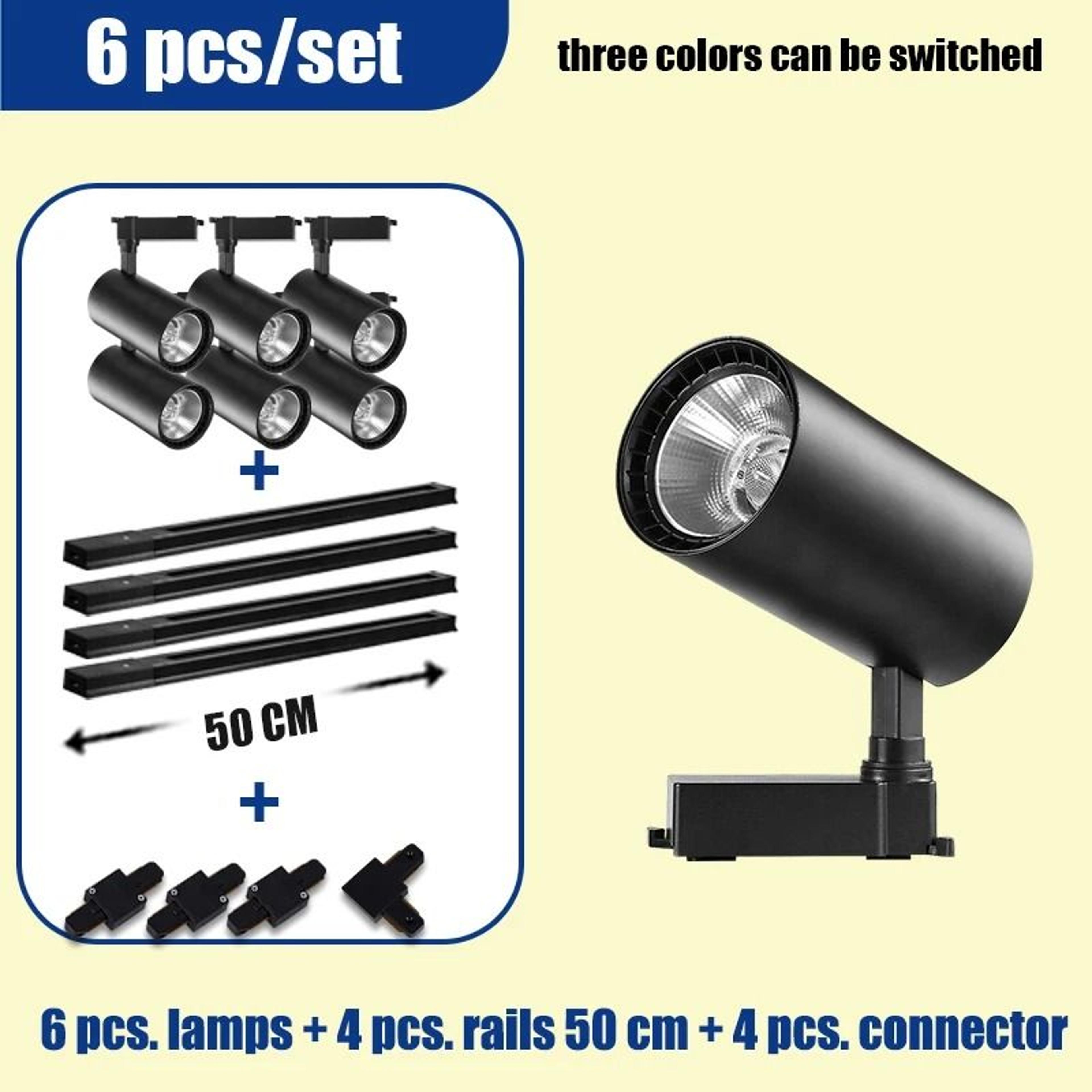 110V LED Track Light Set With 3 Color Modes For Home And Shop Lighting 12