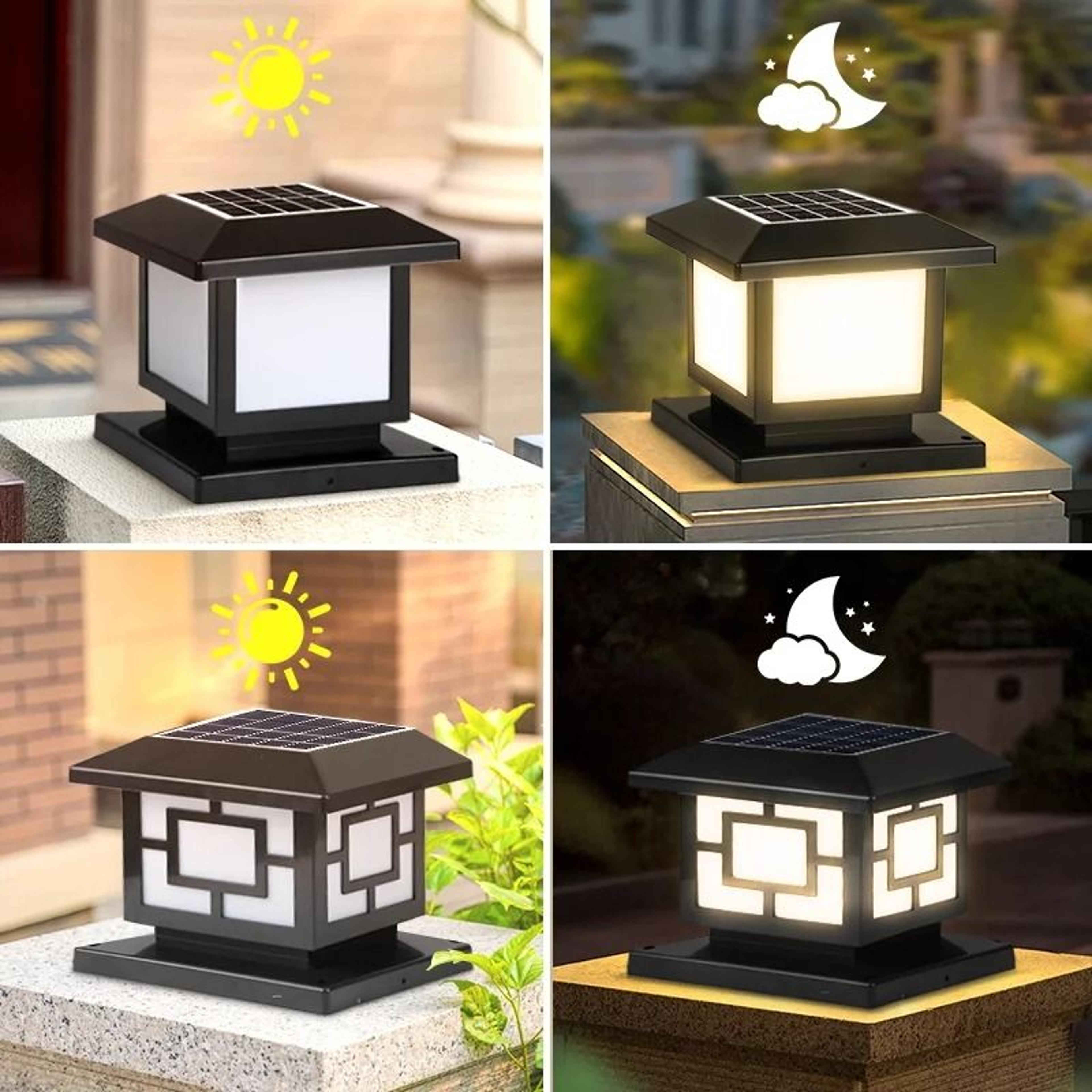 Waterproof Solar LED Pillar Light With Remote Control And 4 Color Modes 10