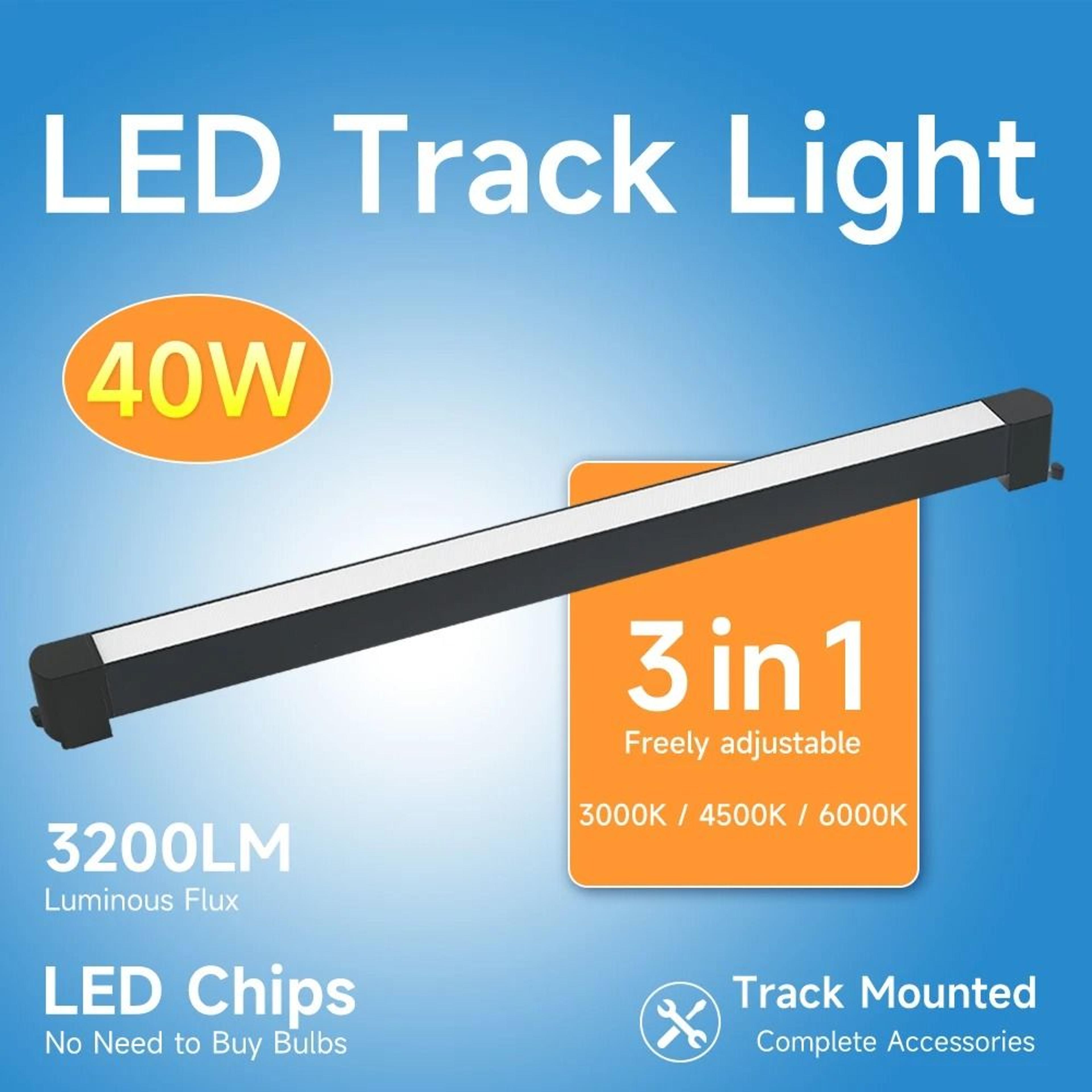 40W LED Track Spotlight 220V For Industrial And Home Lighting 12
