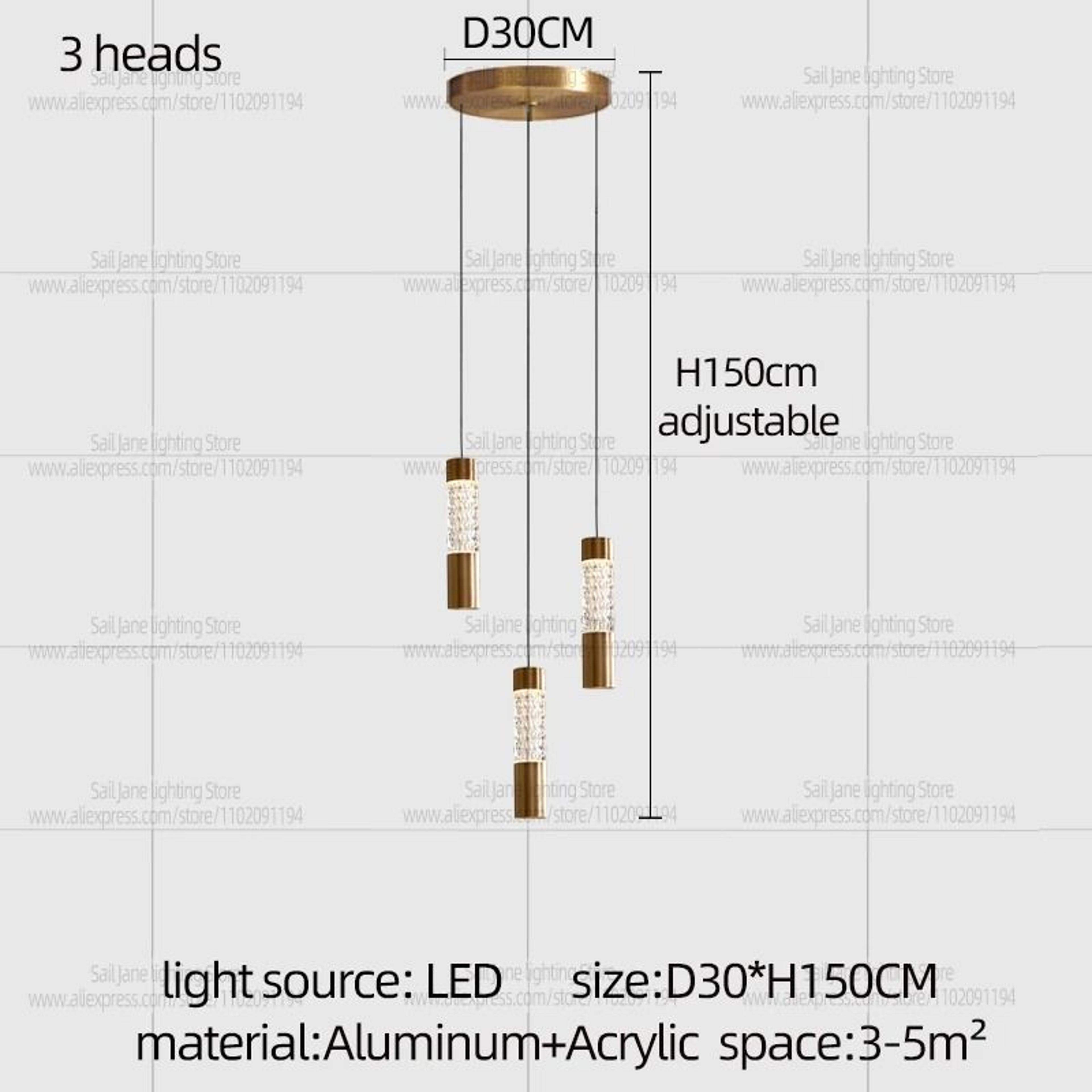 Modern Gold Cylindrical Chandelier For Luxury Staircase And Living Room Lighting 3