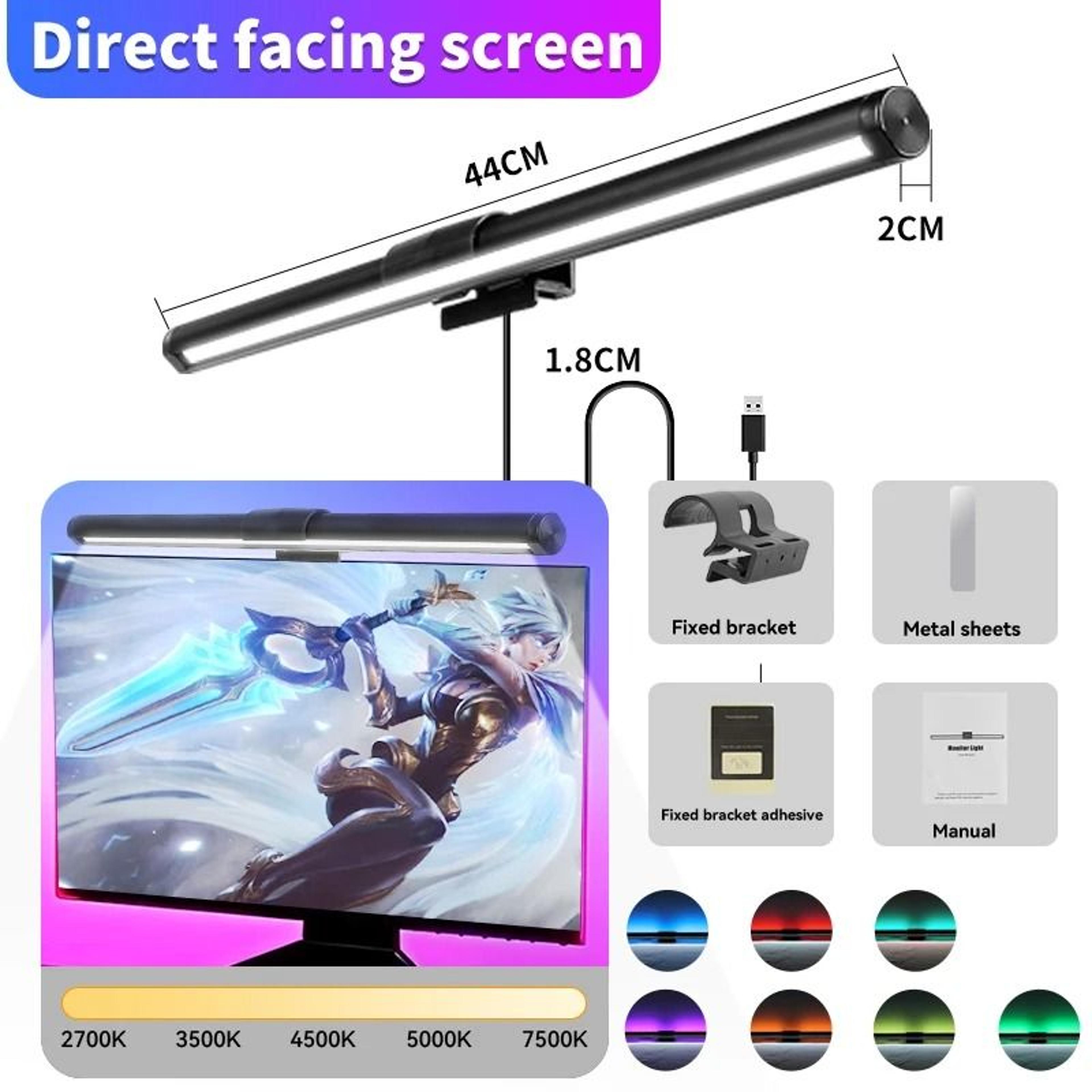 RGB LED Monitor Light Bar With Stepless Dimming For Curved Screens 2