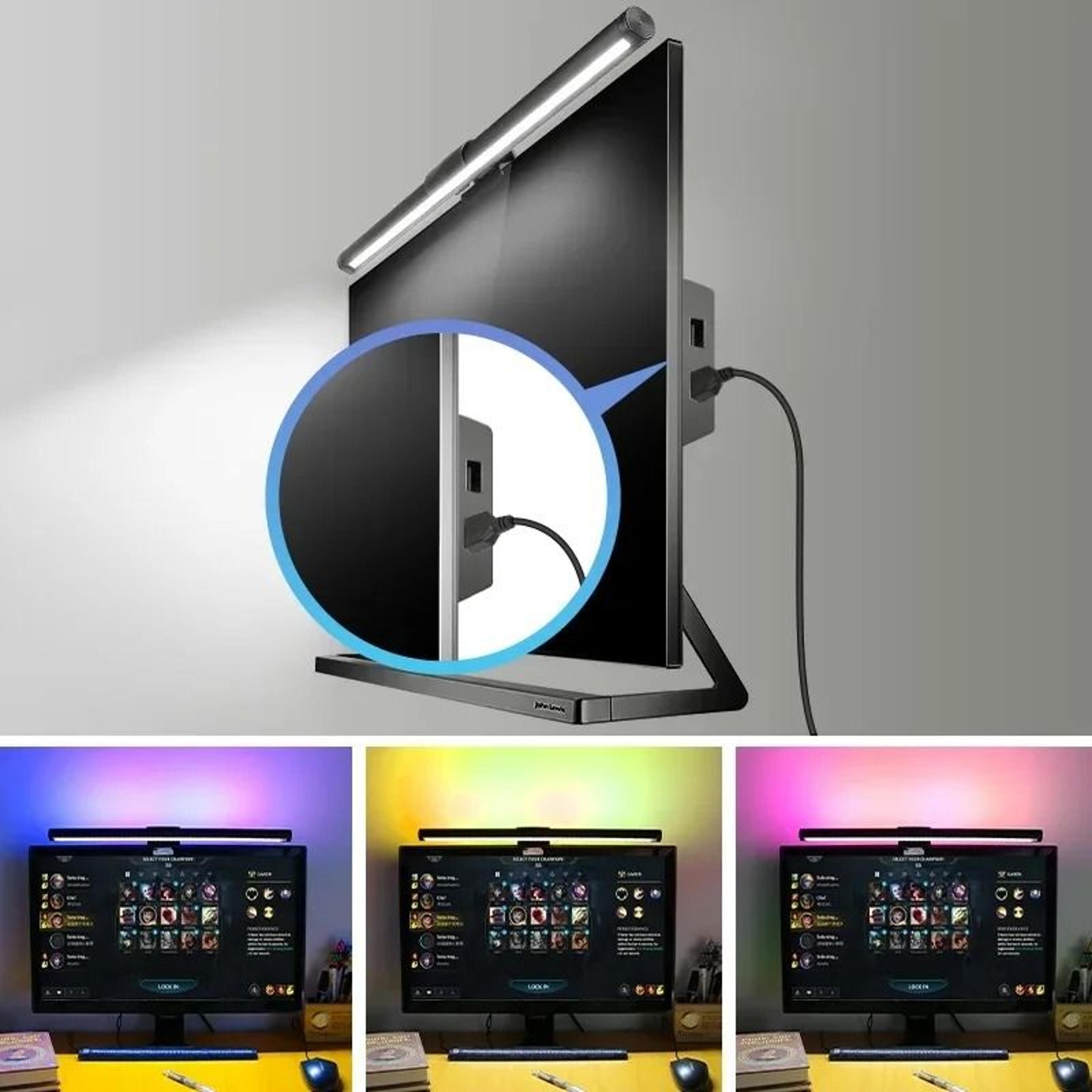 RGB LED Monitor Light Bar With Stepless Dimming For Curved Screens 10