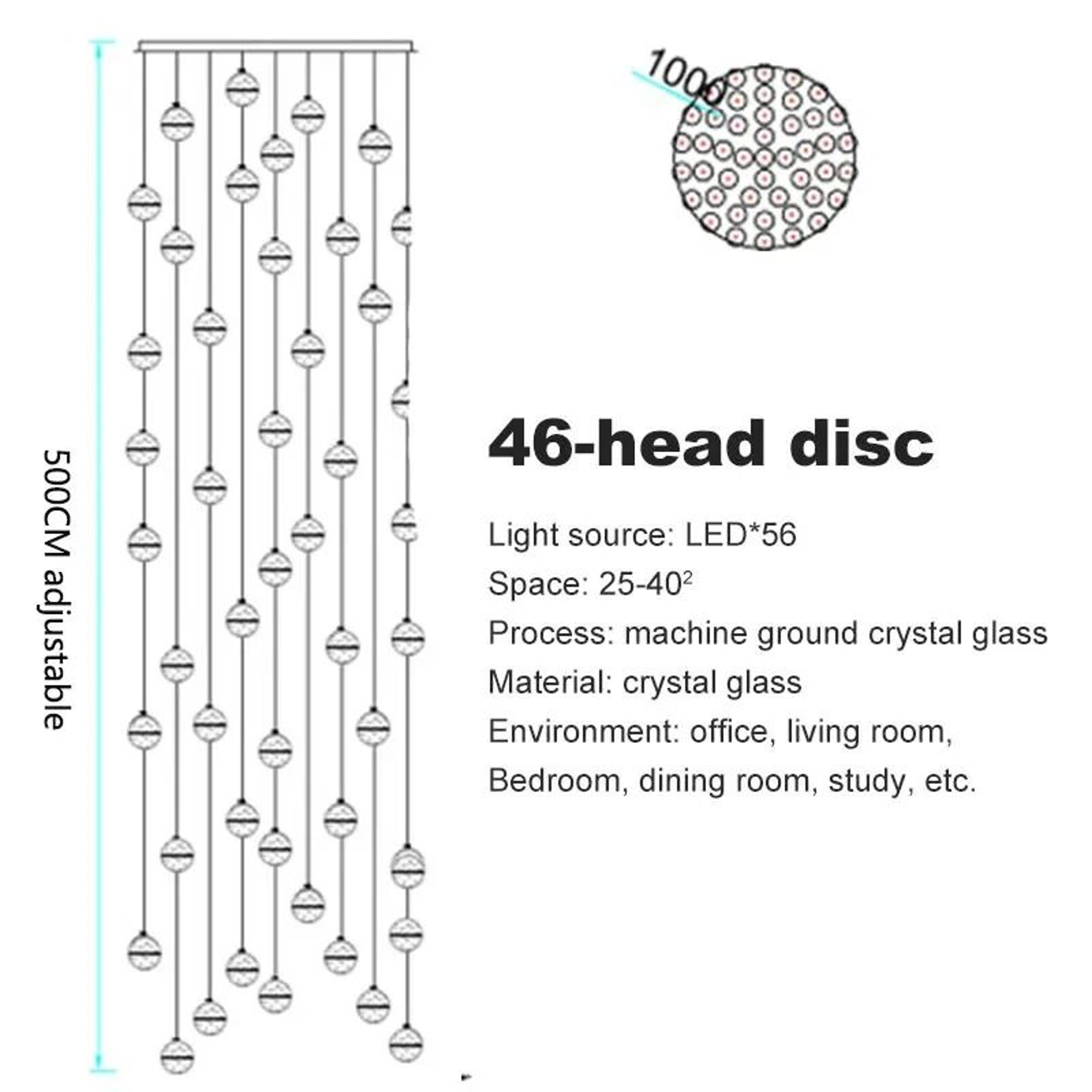 Modern Spiral Crystal Ball LED Chandelier For Staircase And Foyer Lighting 17