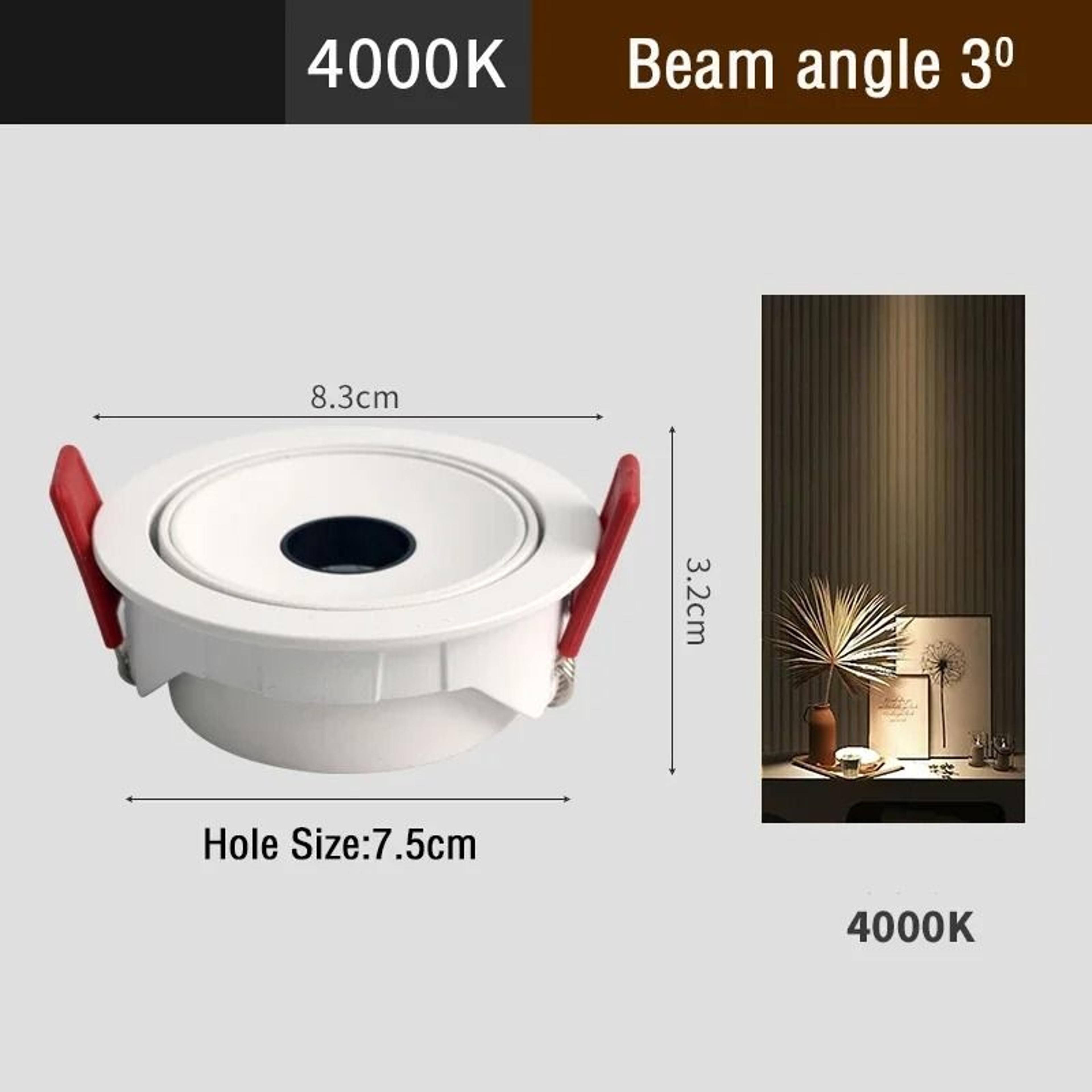 Ultra Thin LED Recessed Spotlight With 3 8 15 Narrow Beam Lighting 3