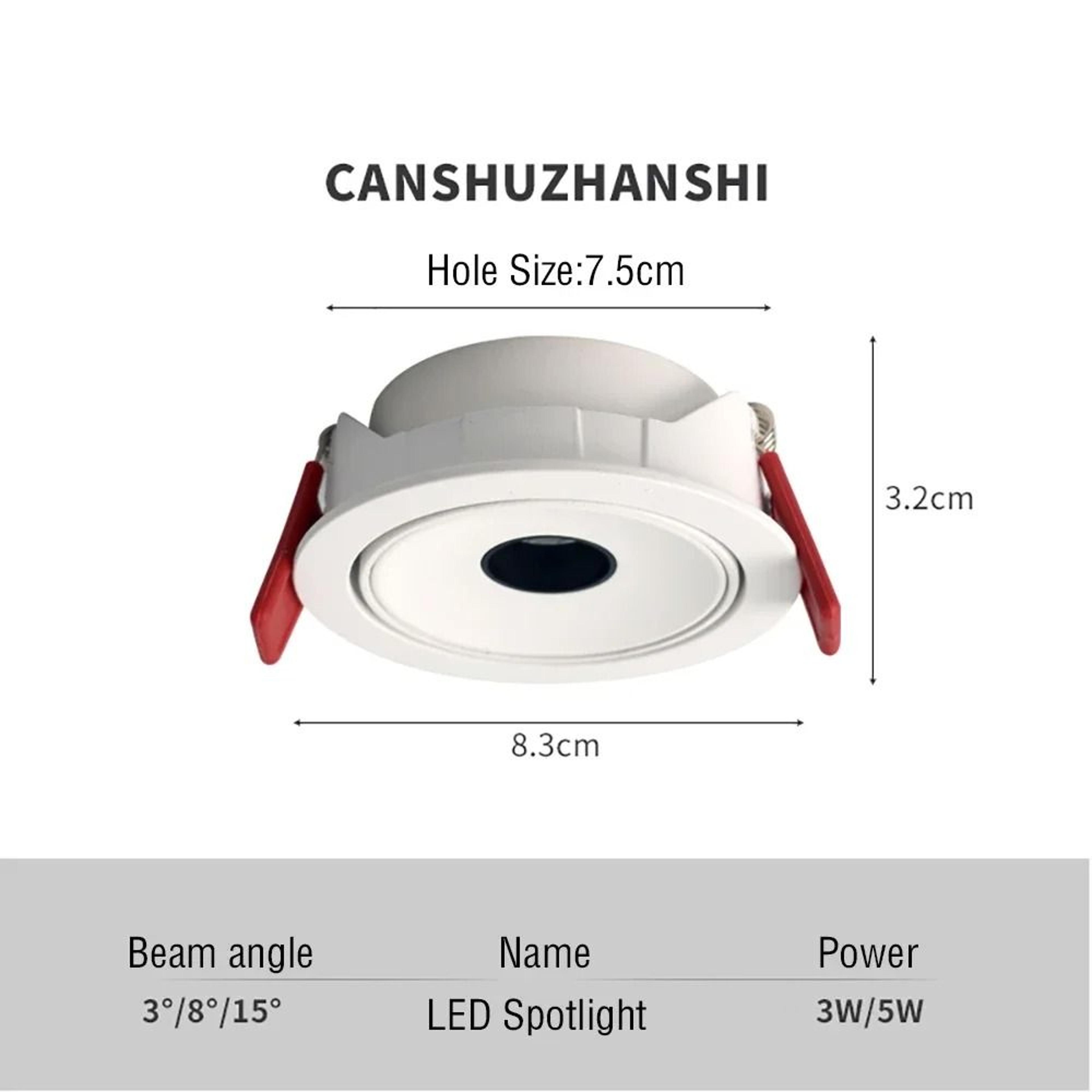 Ultra Thin LED Recessed Spotlight With 3 8 15 Narrow Beam Lighting 12
