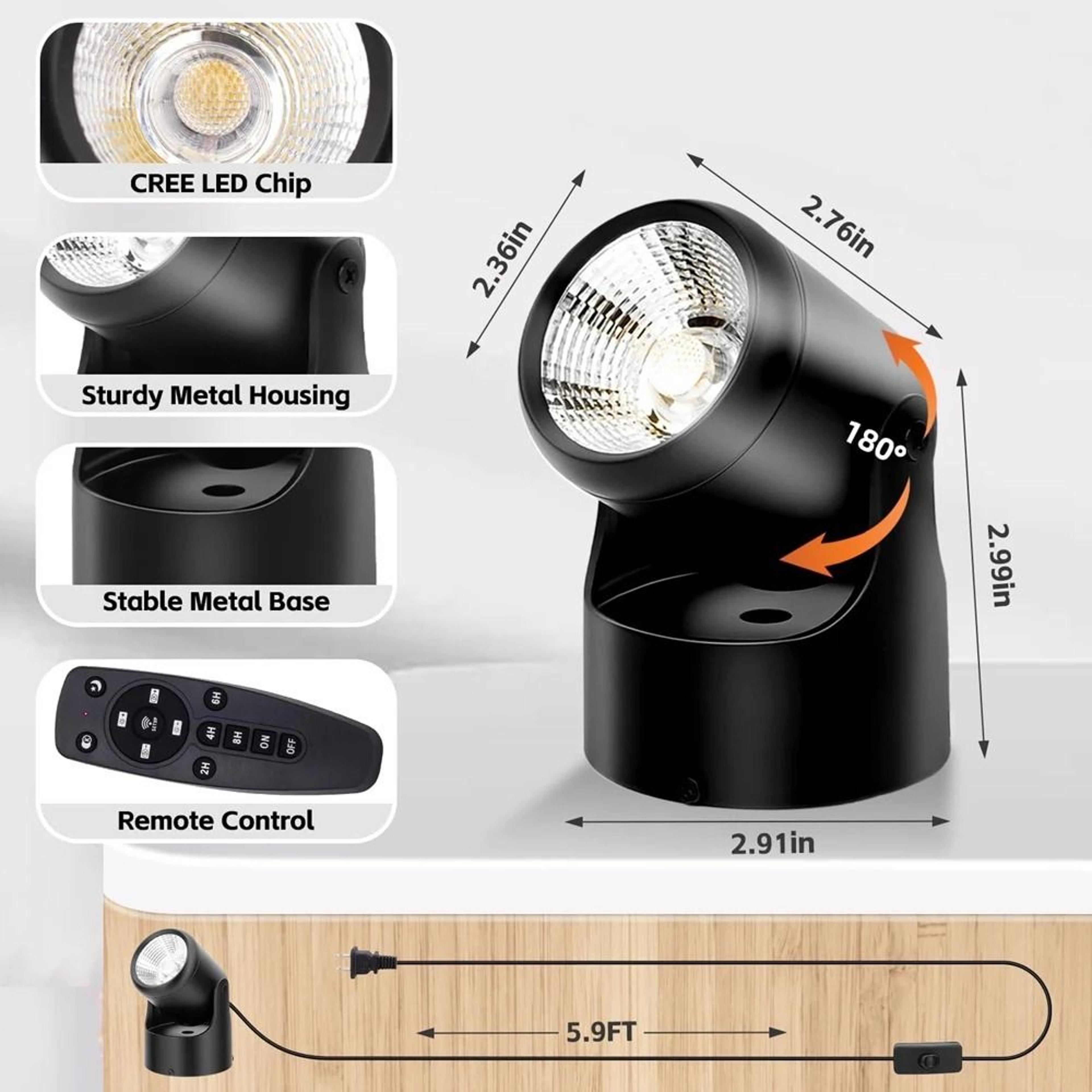 10W Dimmable LED Indoor Spotlight With Remote Control For Plant And Art Lighting 4