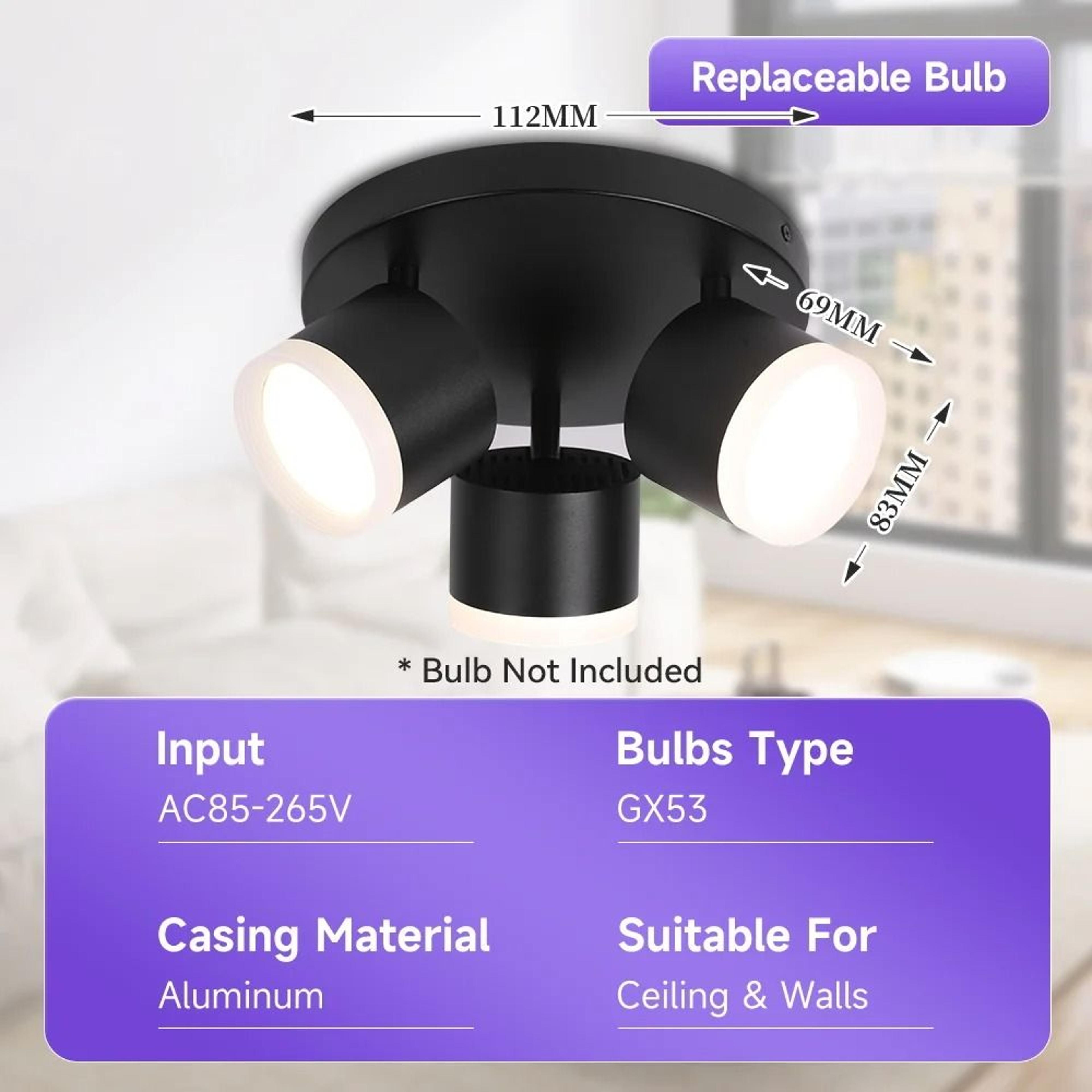 Modern GX53 LED Ceiling Spotlight With Replaceable Bulb For Home Lighting 7