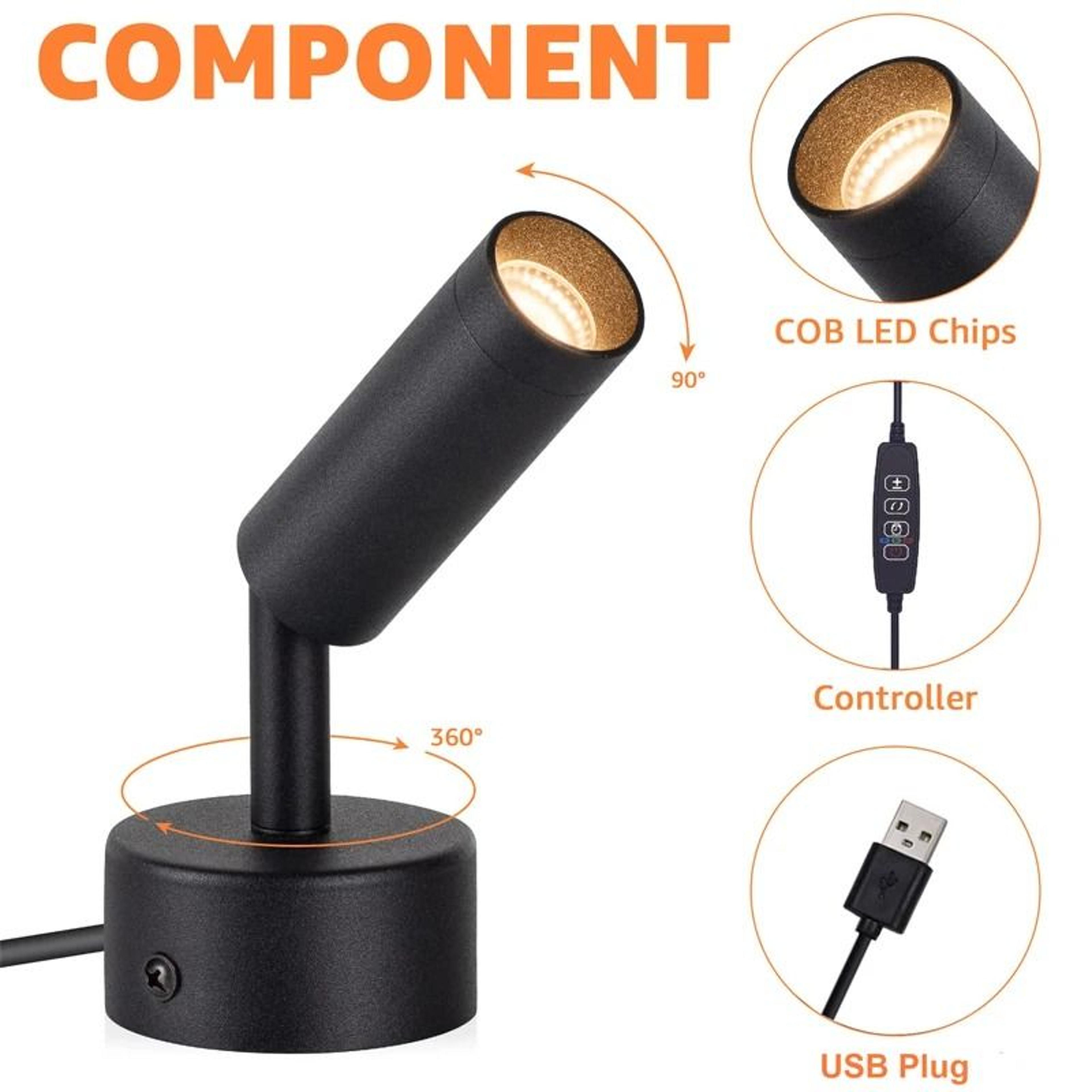 5W Dimmable LED Floor Spotlight With 3 Color Indoor Uplighting 5
