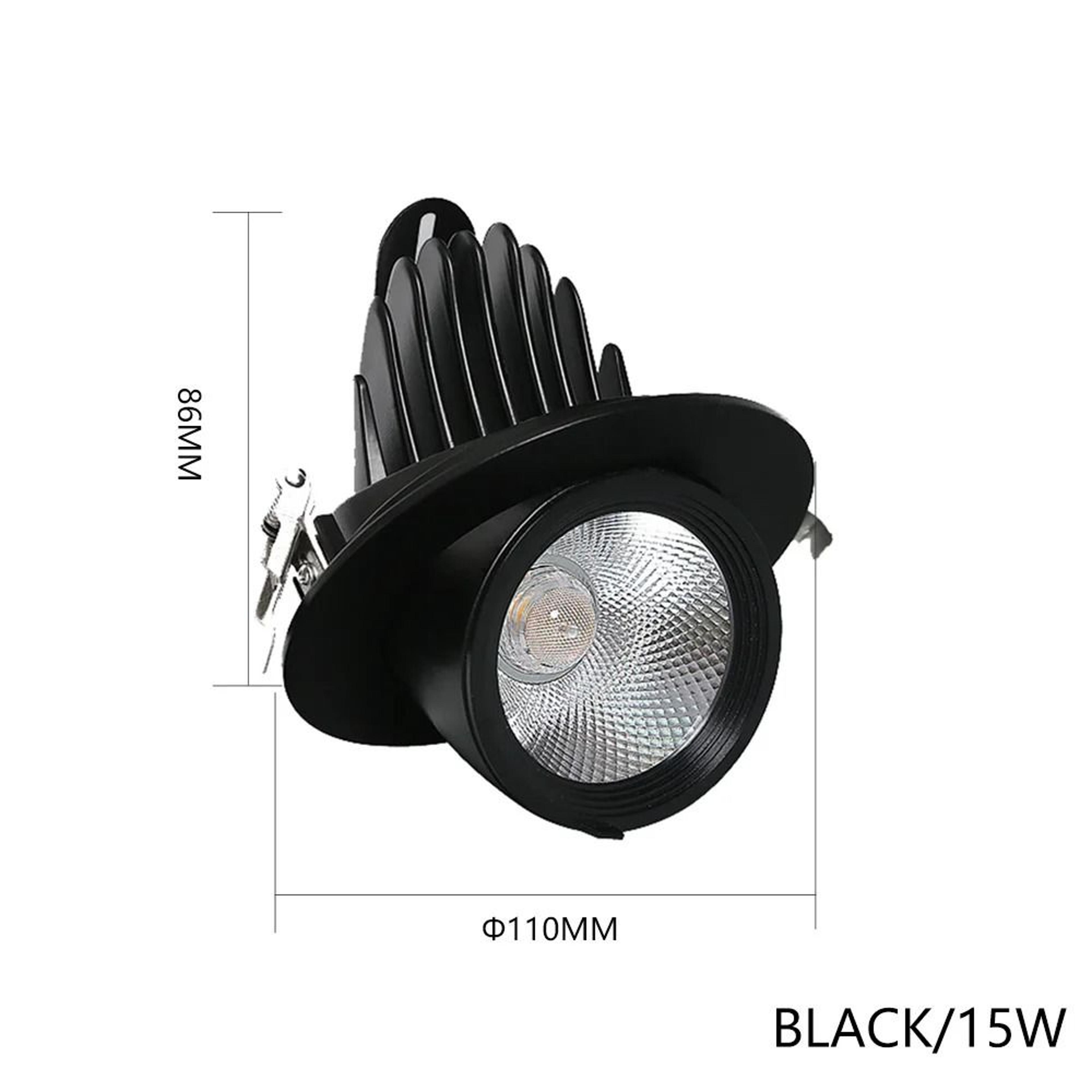 15W Adjustable COB LED Recessed Downlight For Home And Shop Lighting 3