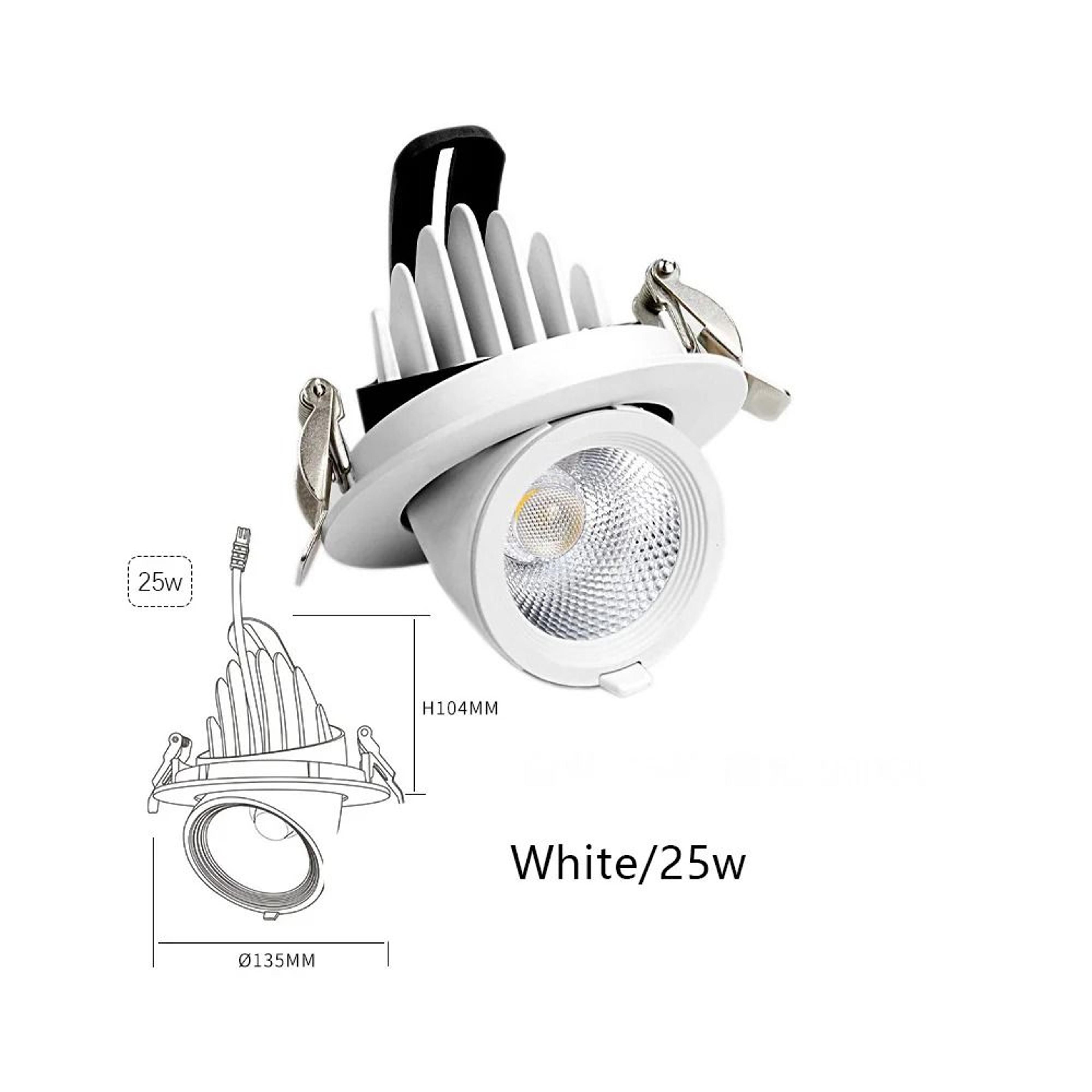 15W Adjustable COB LED Recessed Downlight For Home And Shop Lighting 6