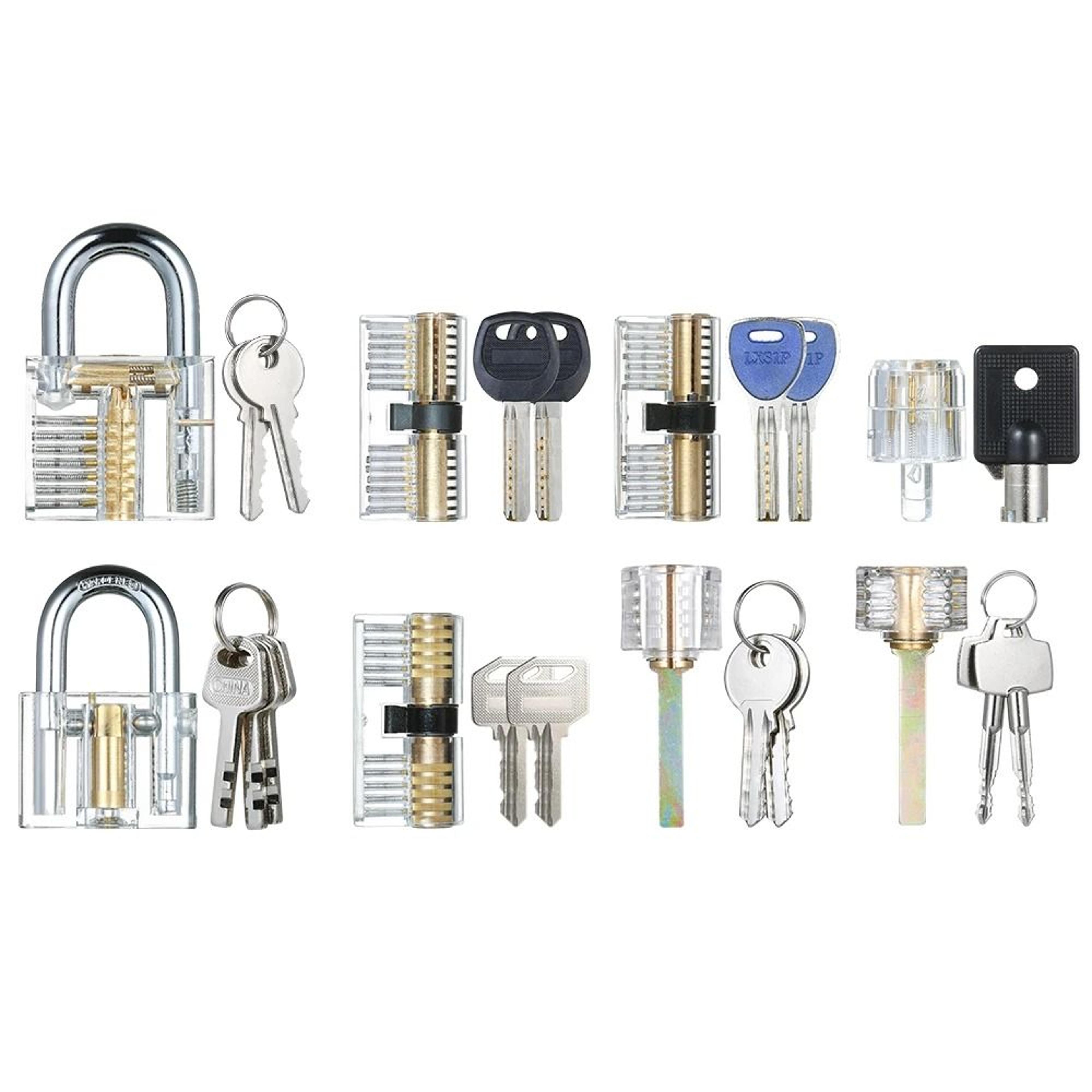 8 Piece Transparent Practice Lock Set For Beginner Locksmith Training 4