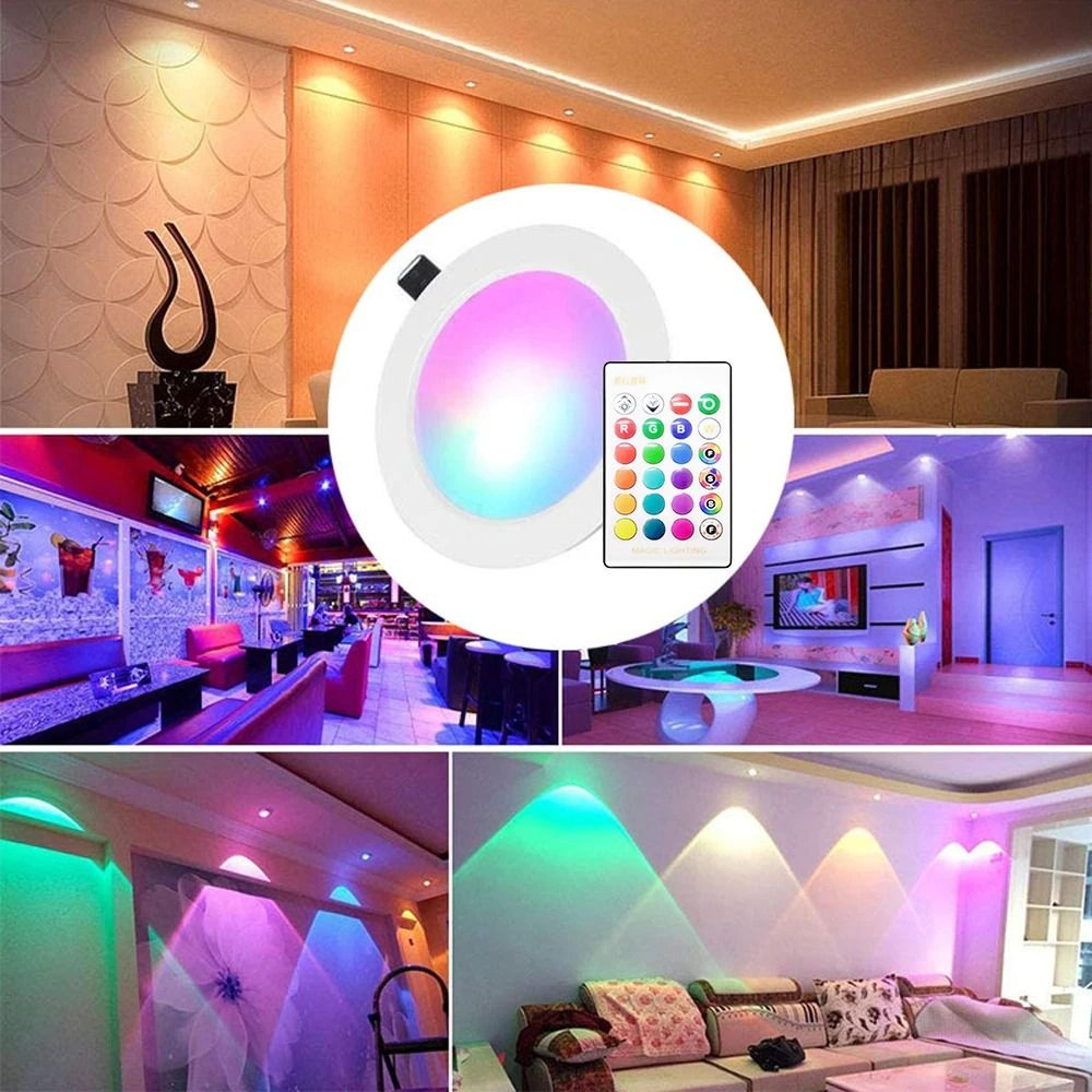12W RGBW Recessed LED Downlight With Remote Control And 16 Colors 6