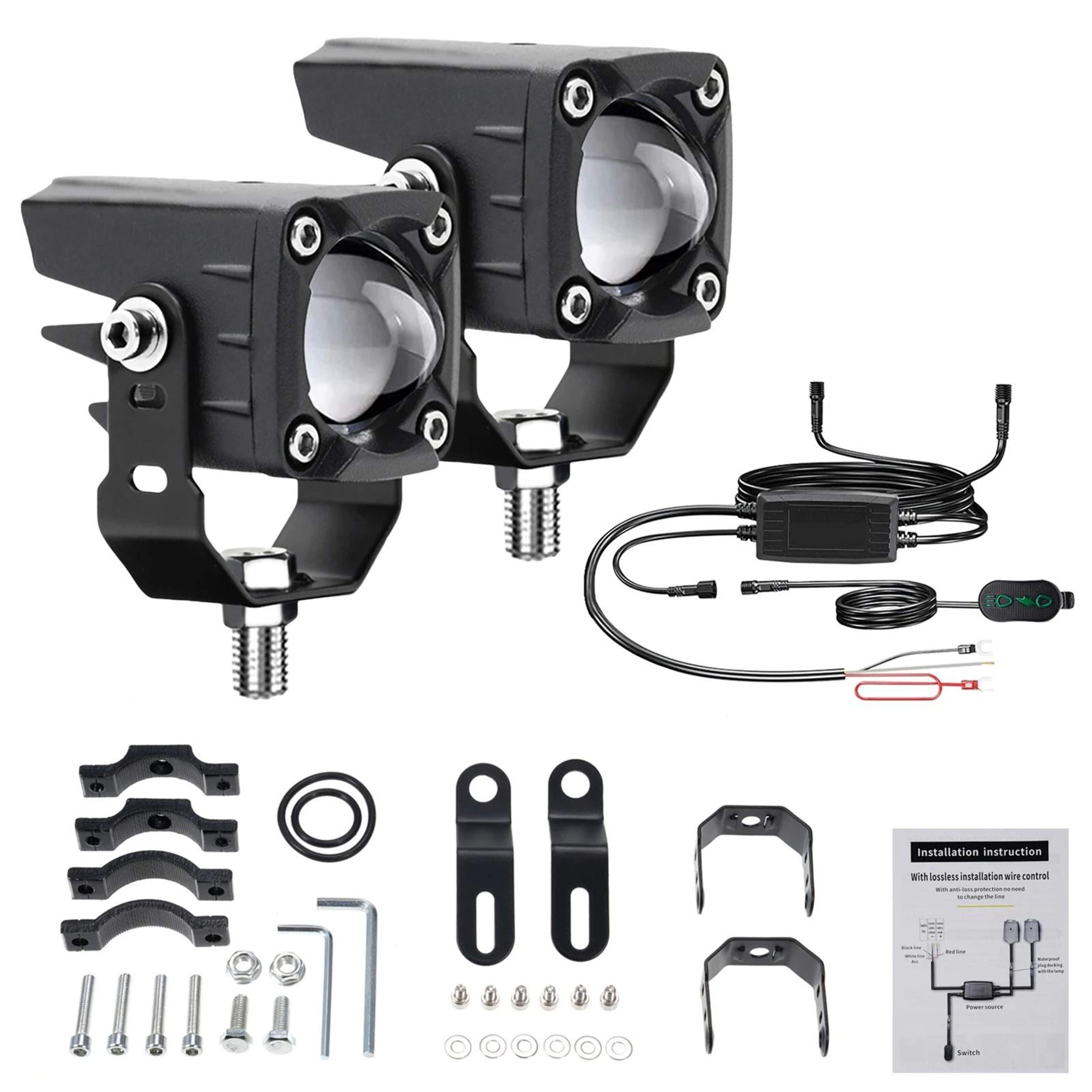 120W Motorcycle LED Fog Lights 18000LM With 6 Lighting Modes 4