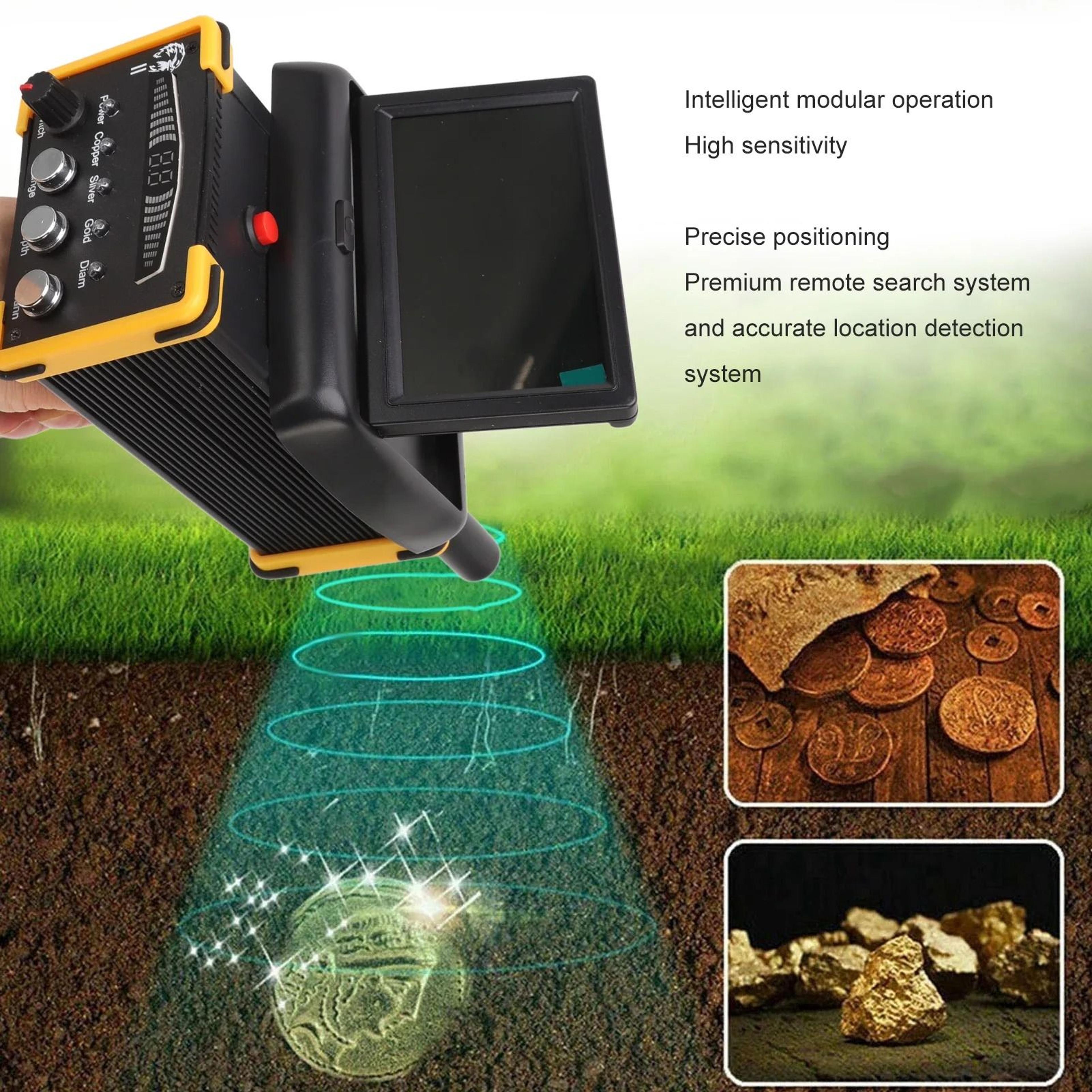 Handheld Deep Search Metal Detector With Folding Display For Treasure Hunting US Plug 1