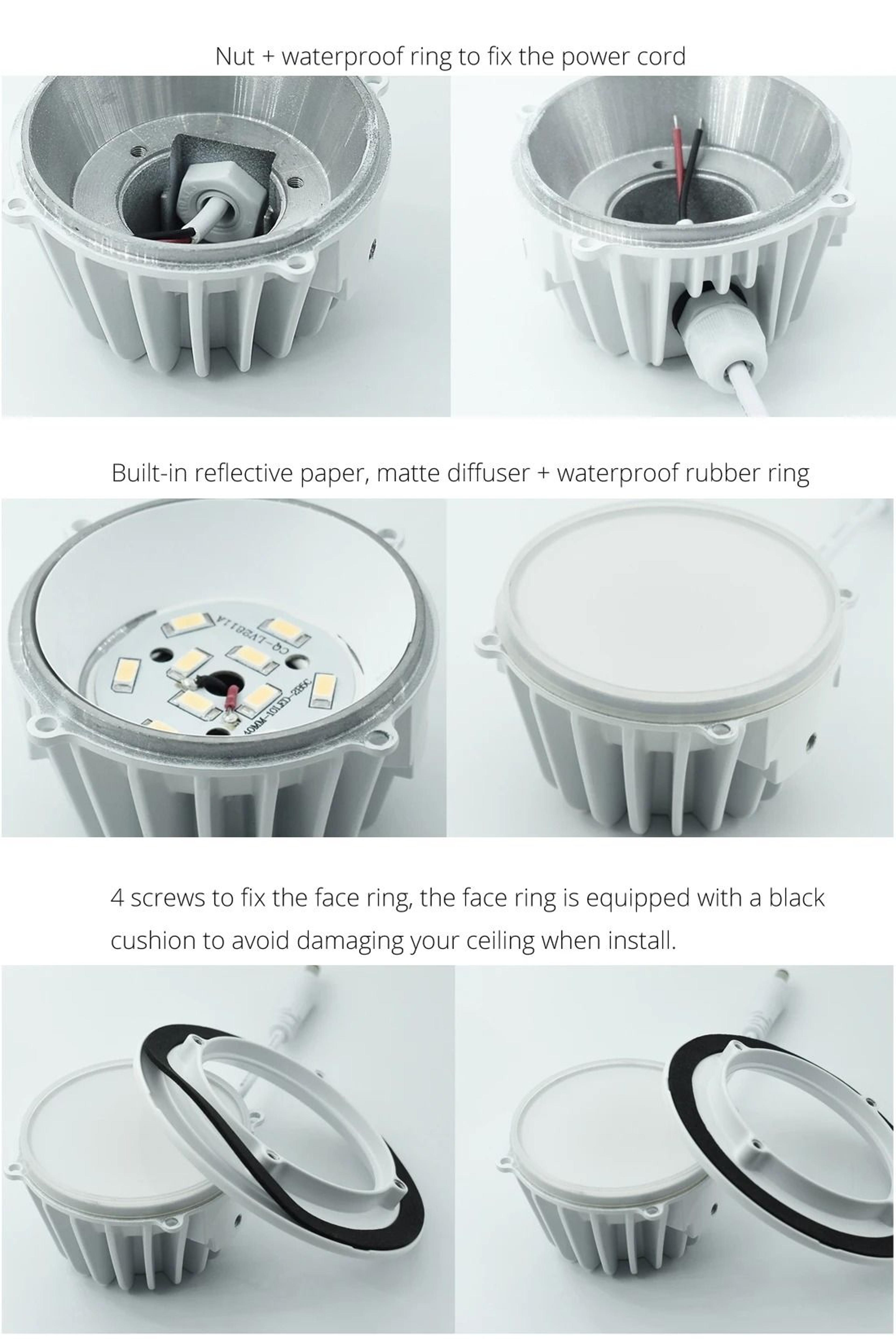 Fully Sealed IP65 Waterproof Ceiling Spotlight With White Finish 3