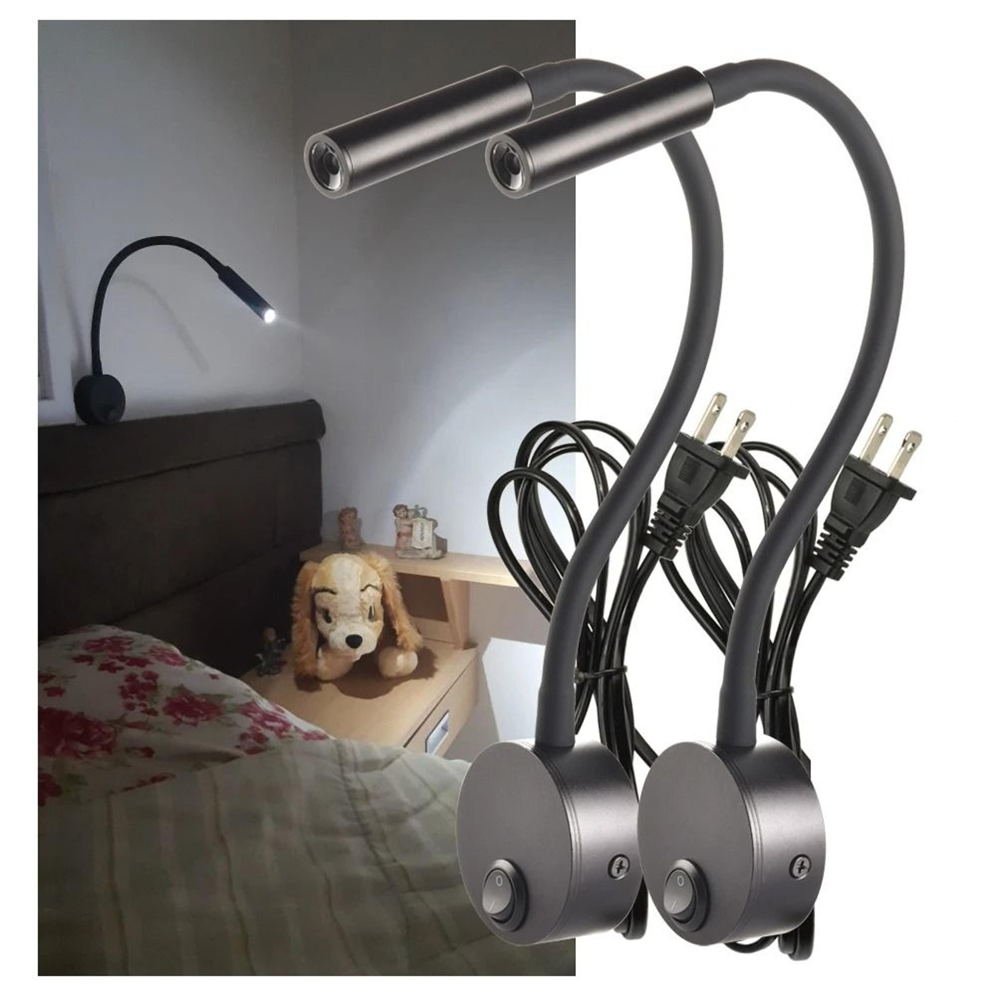 3W LED Bedside Wall Reading Light With US Plug Cord 11