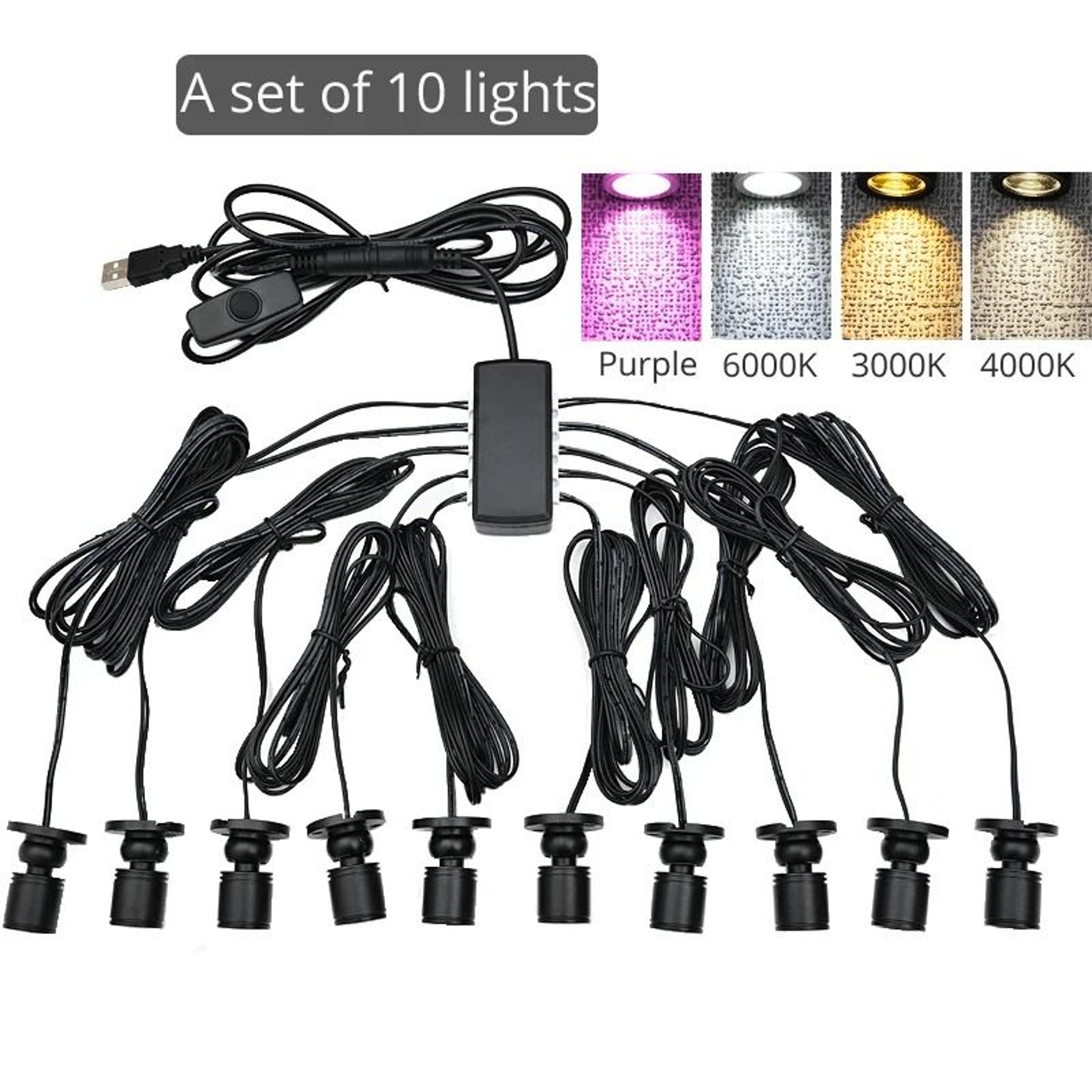 5V USB Mini LED Swivel Spotlights With Dimmer Switch 16