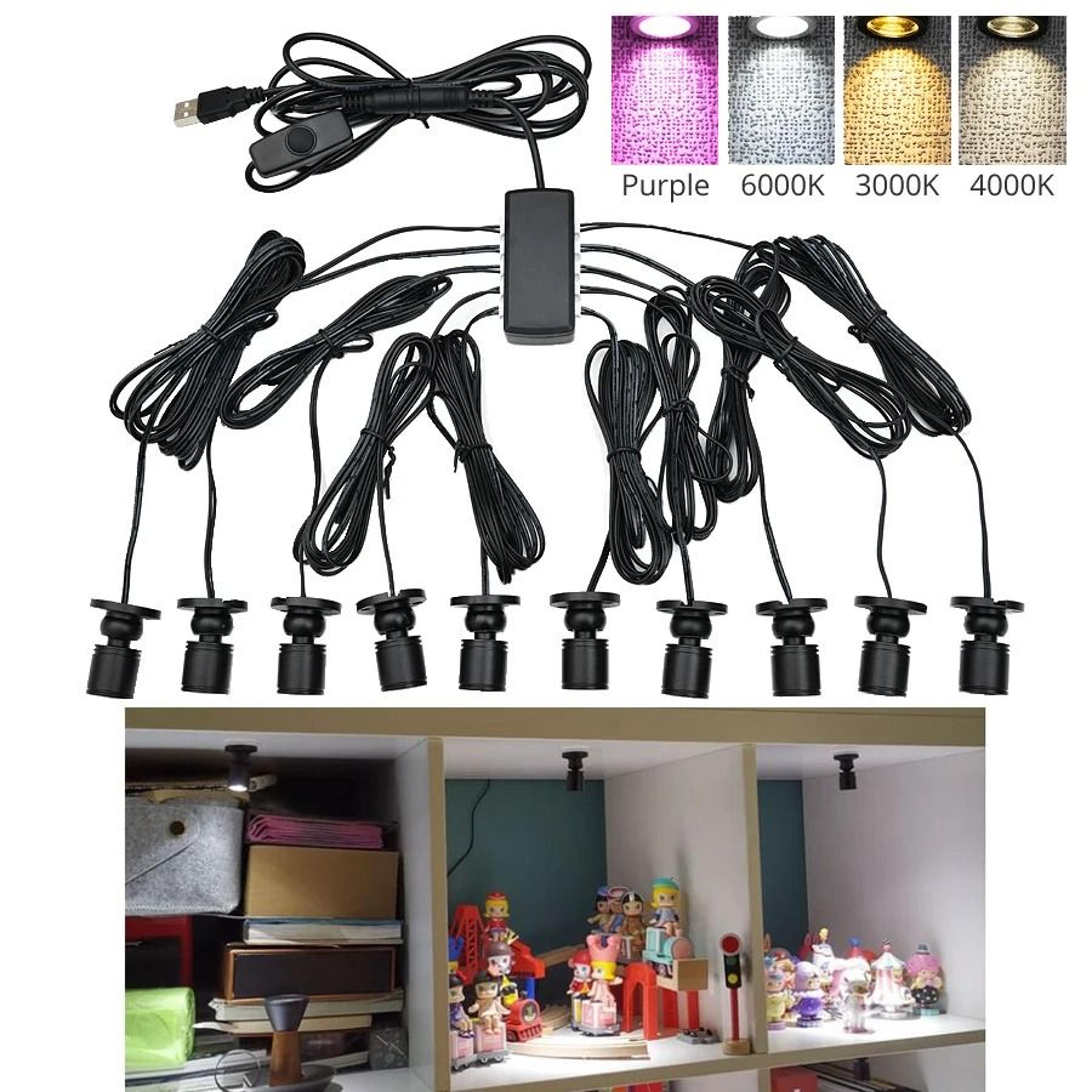 5v usb mini led swivel spotlights with dimmer switch