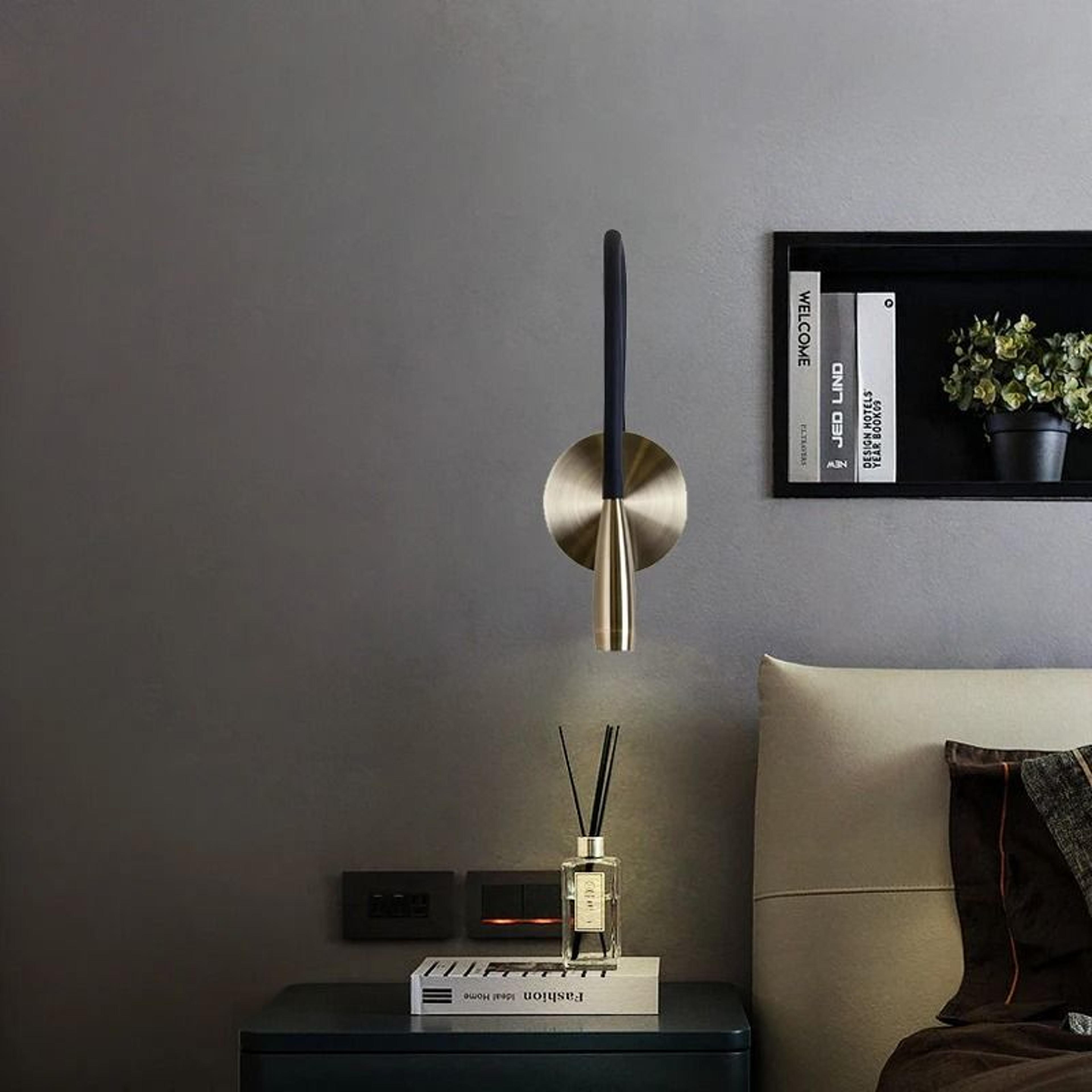 3W Flexible LED Bedside Reading Wall Lamp Bronze Black 2