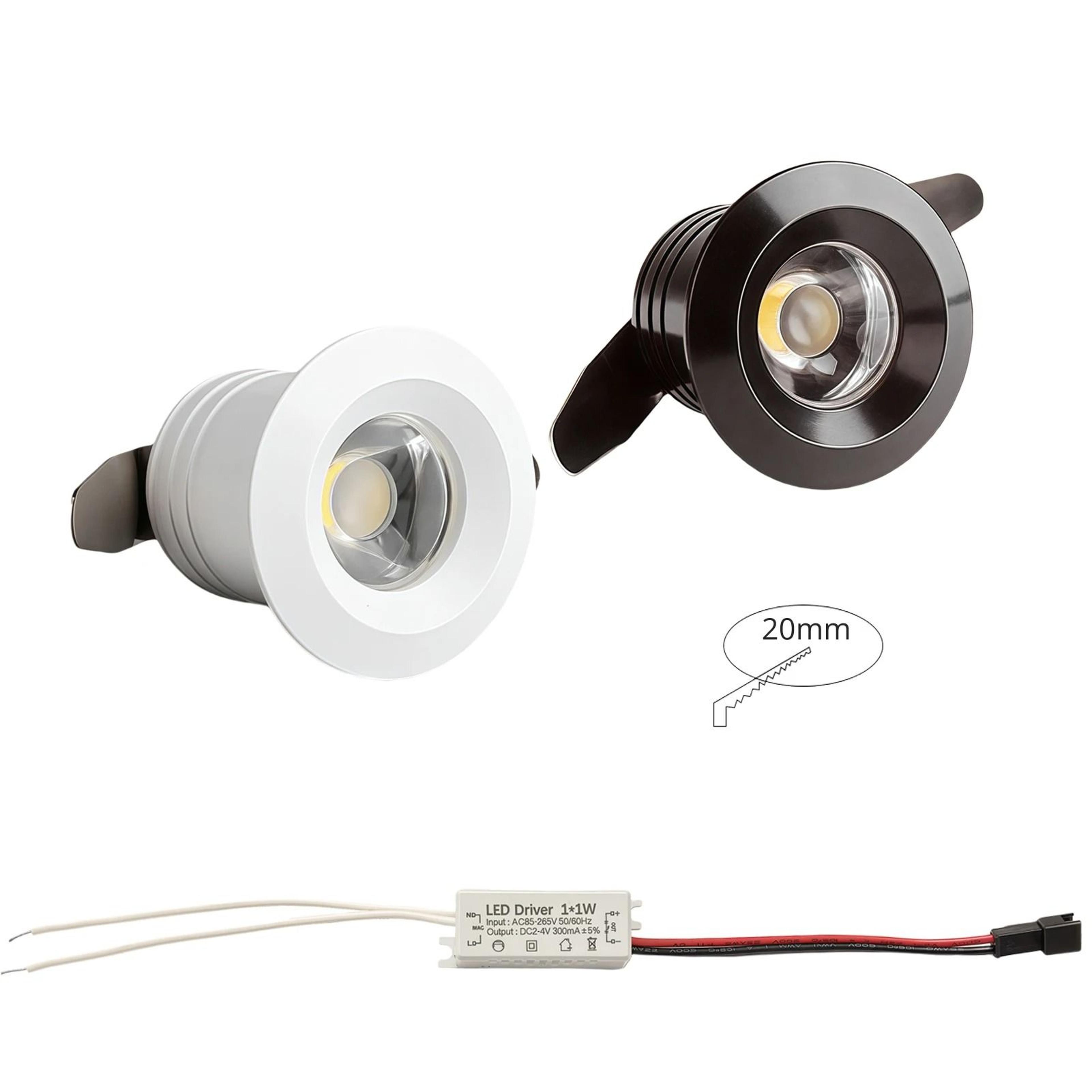 1W Mini LED Recessed Downlight 20mm Dimmable Spotlight 8