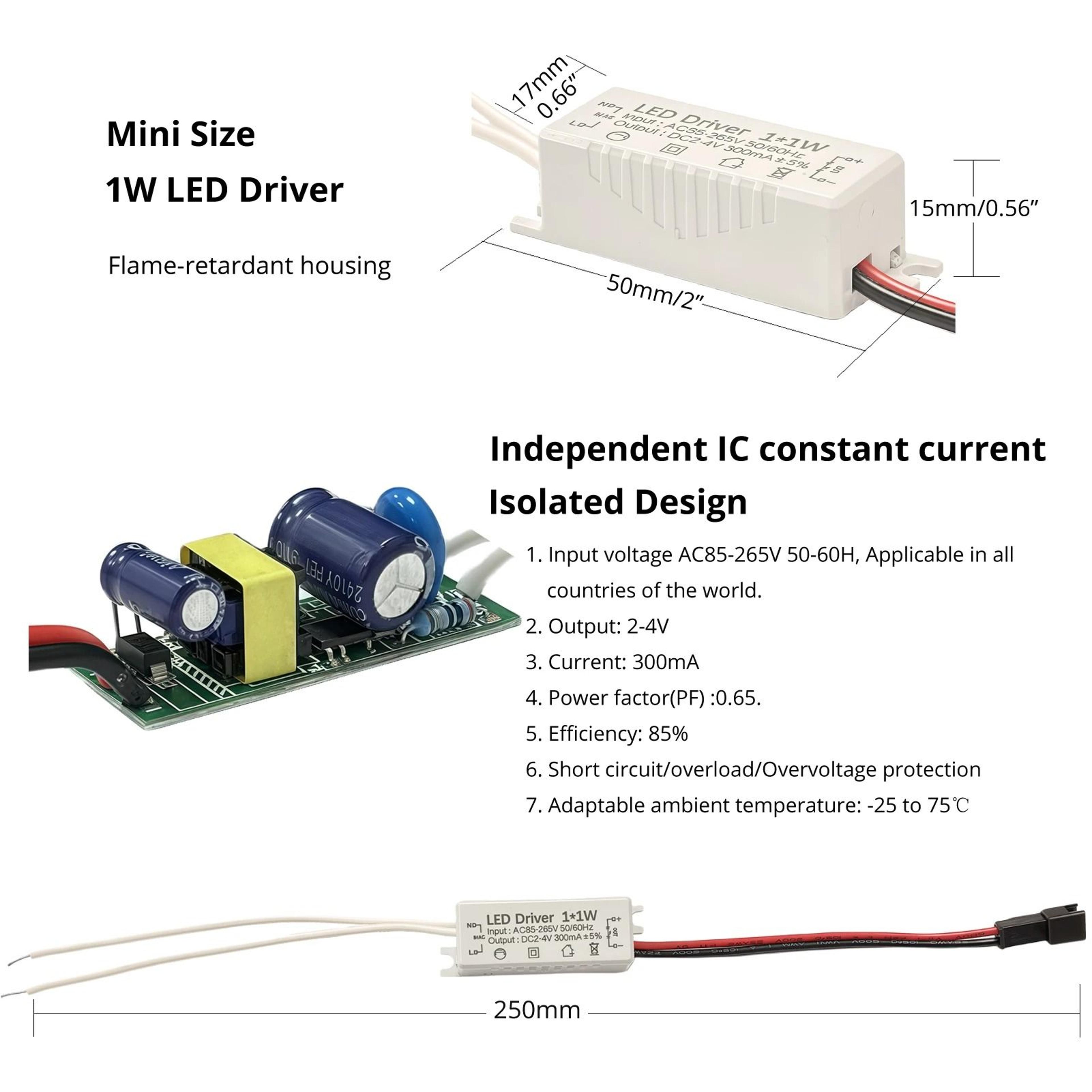 1W Mini LED Recessed Downlight 20mm Dimmable Spotlight 5