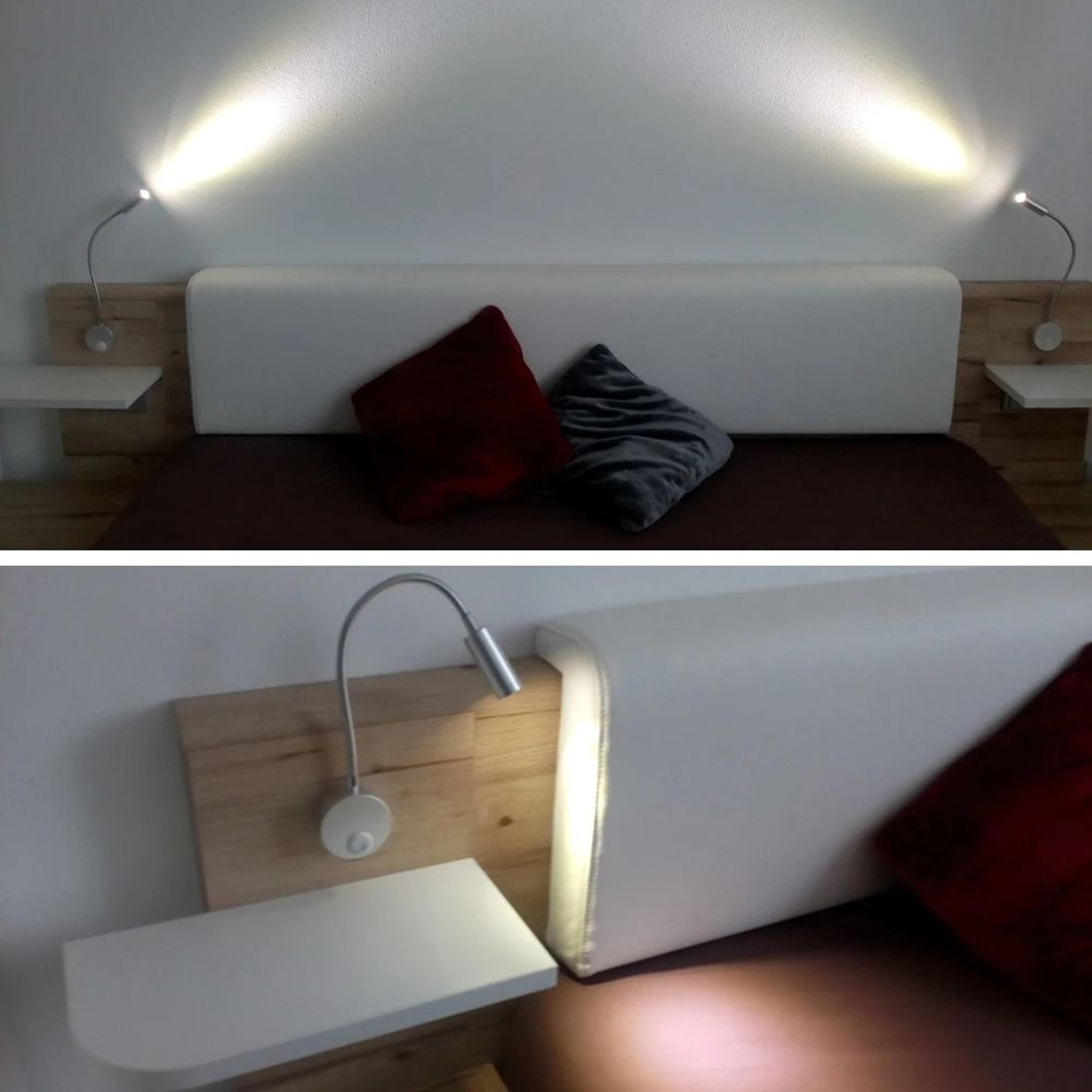 3w flexible led bedside reading wall lamp with switch