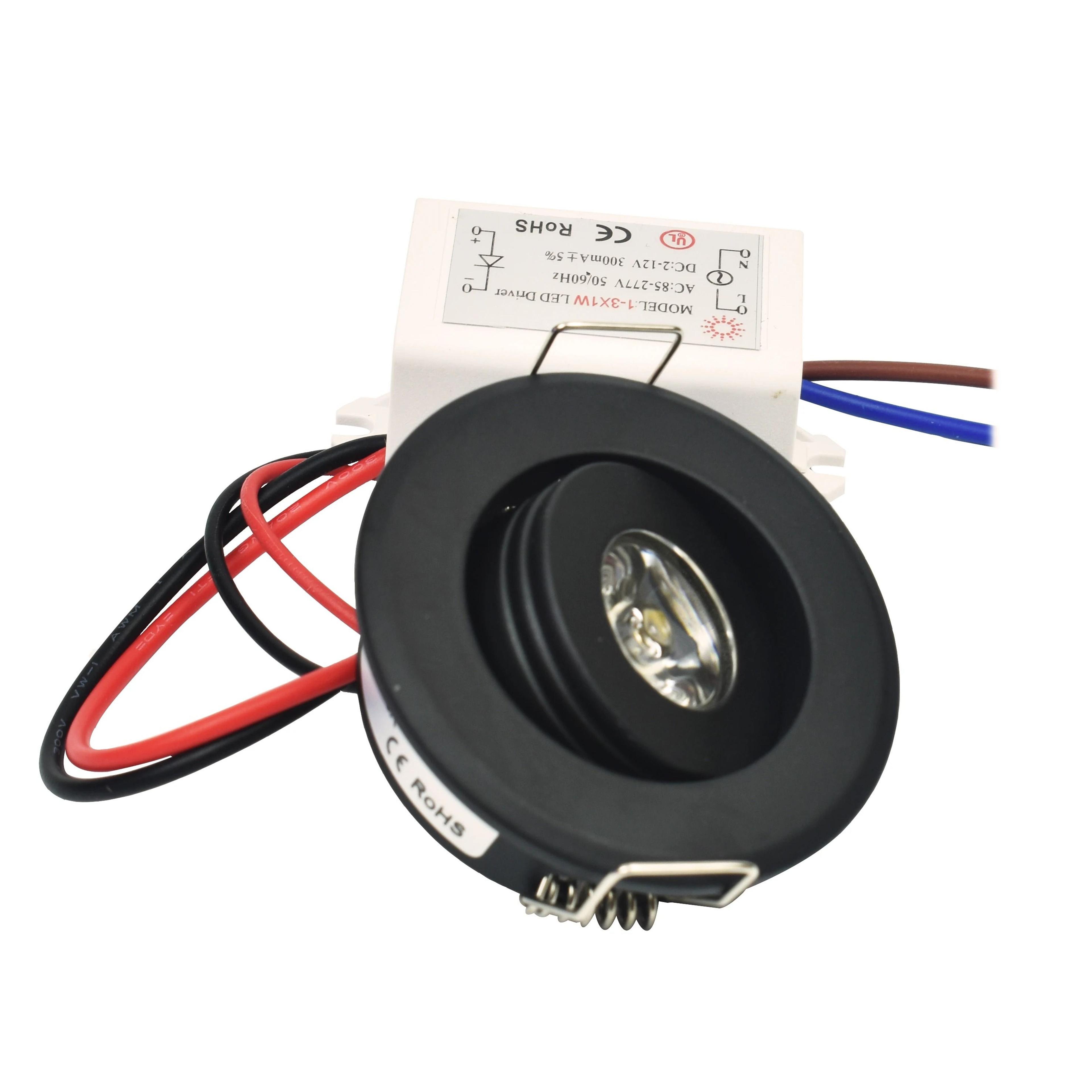 10 Pack Mini COB LED Recessed Downlights 1W 3W Black 9